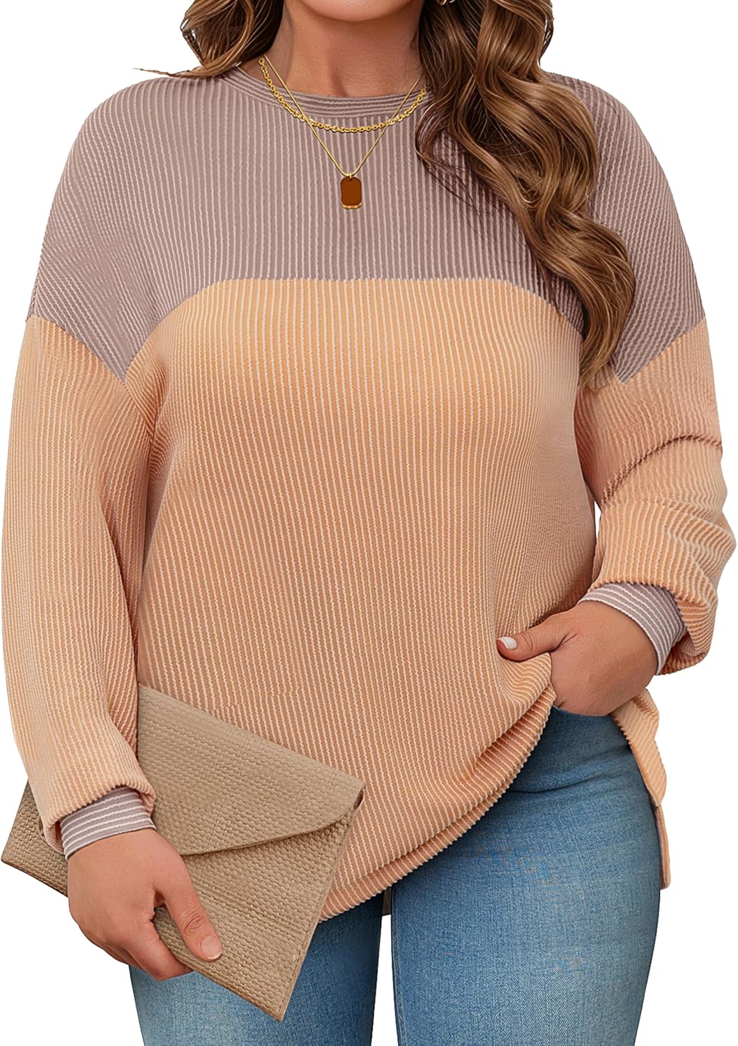 Cakrisyal Plus Size Sweatshirt: Stylish Side Split, Ultimate Comfort