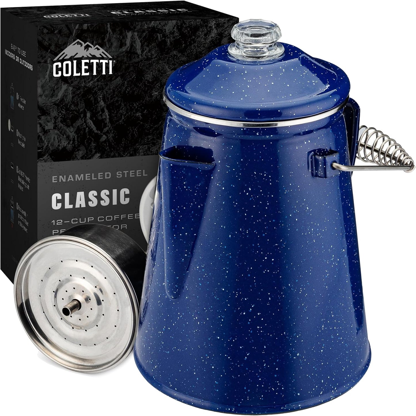 COLETTI Classic Percolator Coffee Pot for Camping Lovers