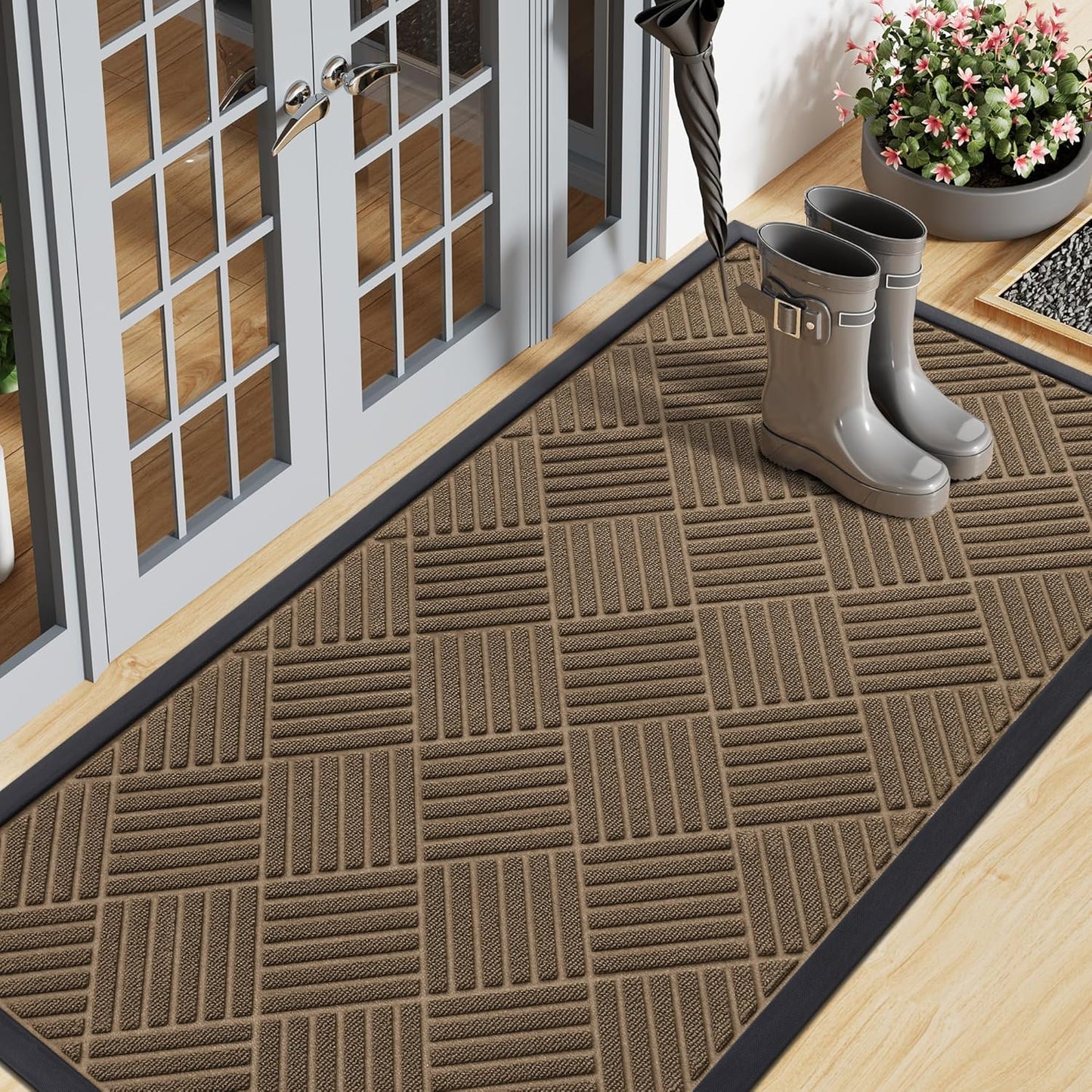 Smiry Heavy Duty Outdoor Indoor Natural Rubber Doormat 59x23