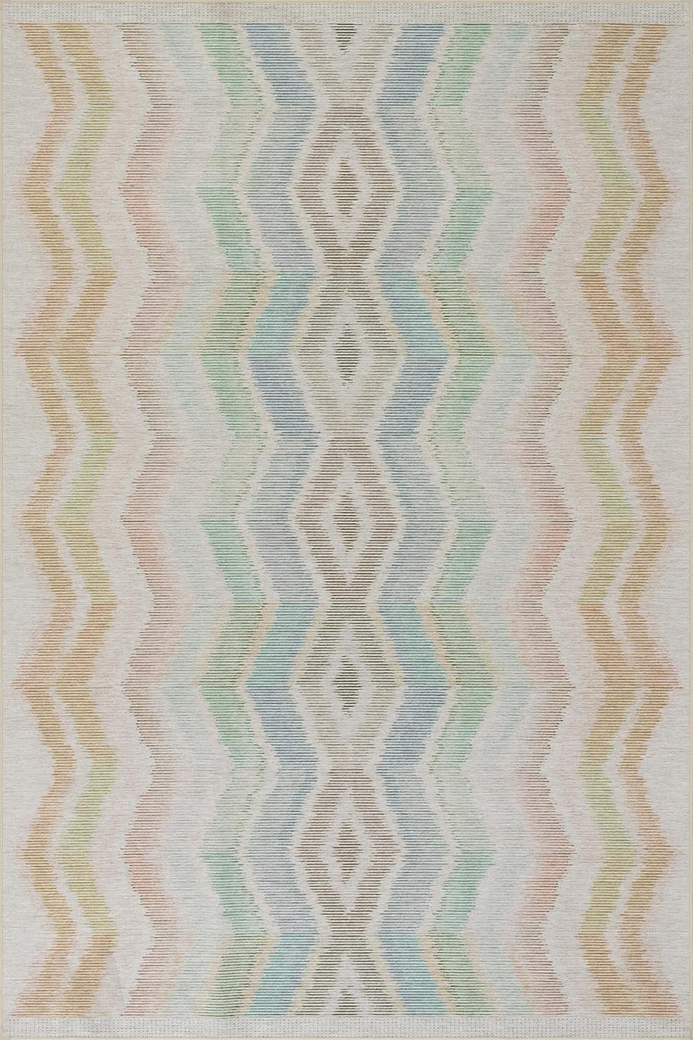 Zarek Multi Machine Washable Rug Runner 2.5 X 8 Feet Chevron