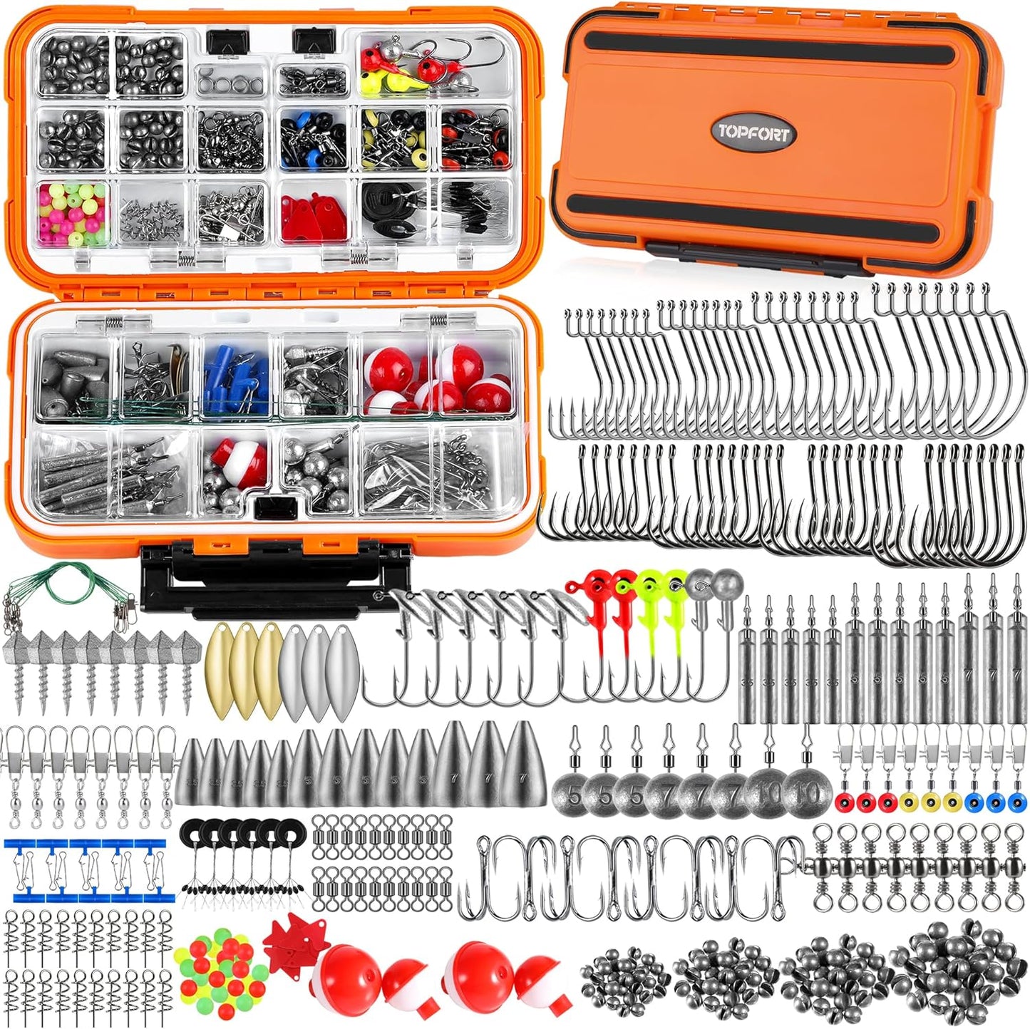Ultimate Fishing Kit by TOPFORT: Hooks, Weights, Gear & More!