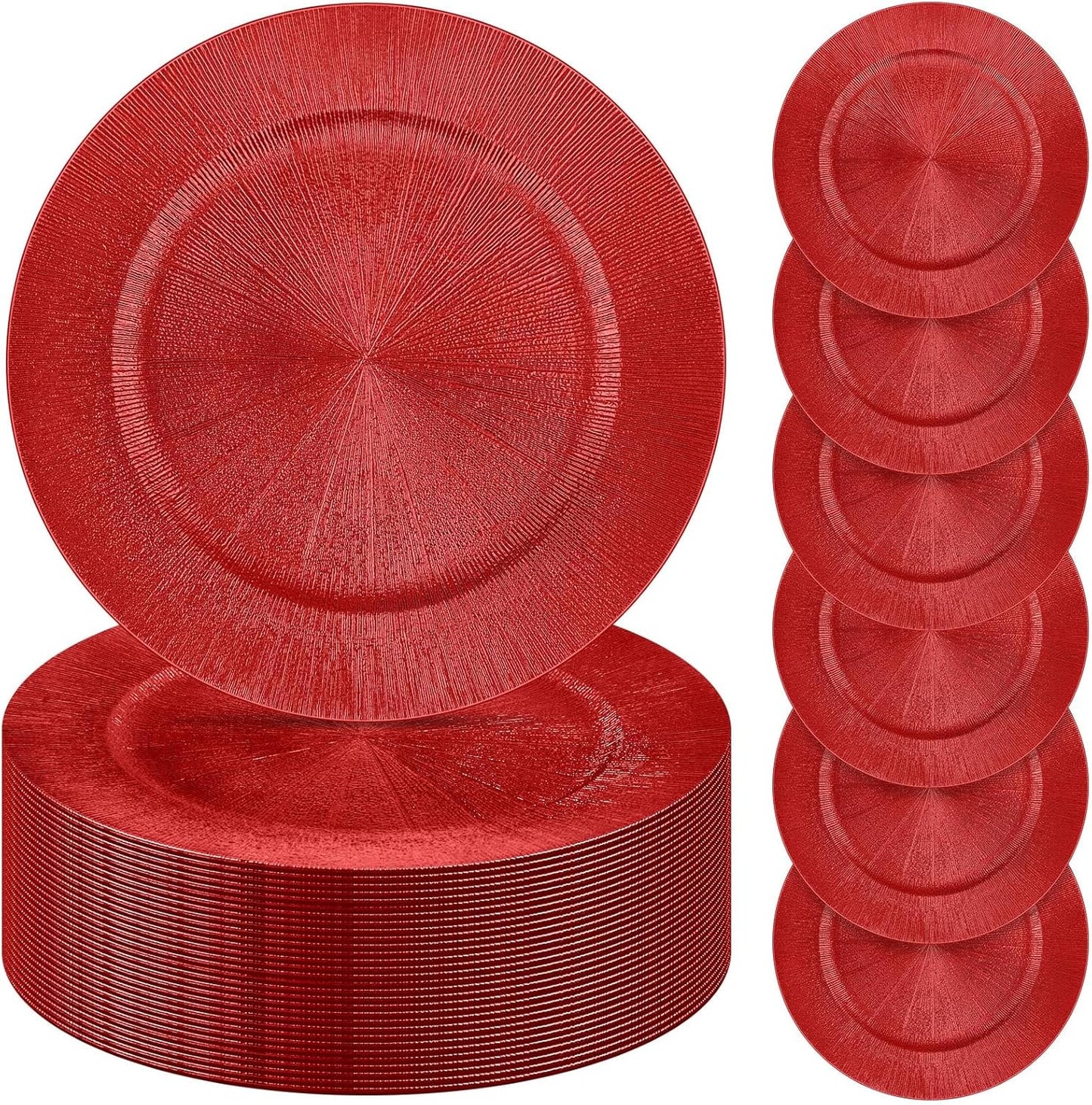 Elegant 13 Inch Red Charger Plates for Weddings and Events