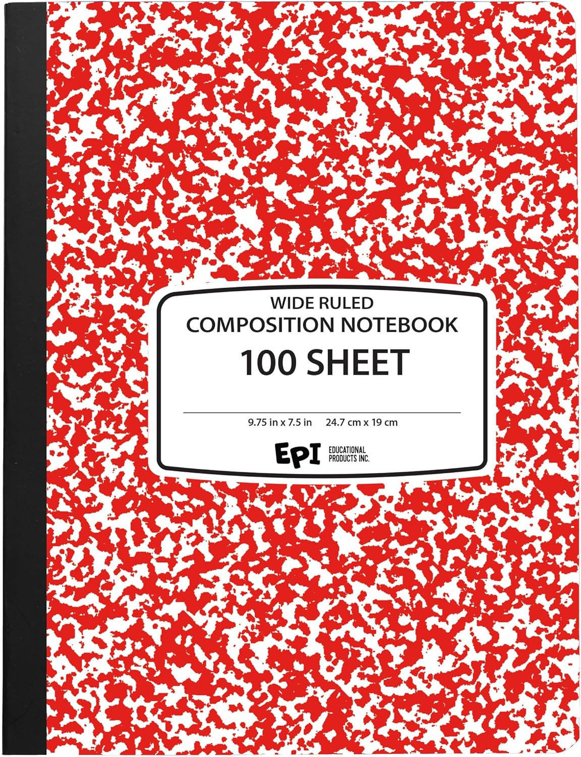 EPI Red Marble Composition Notebook, Bulk 48-Pack