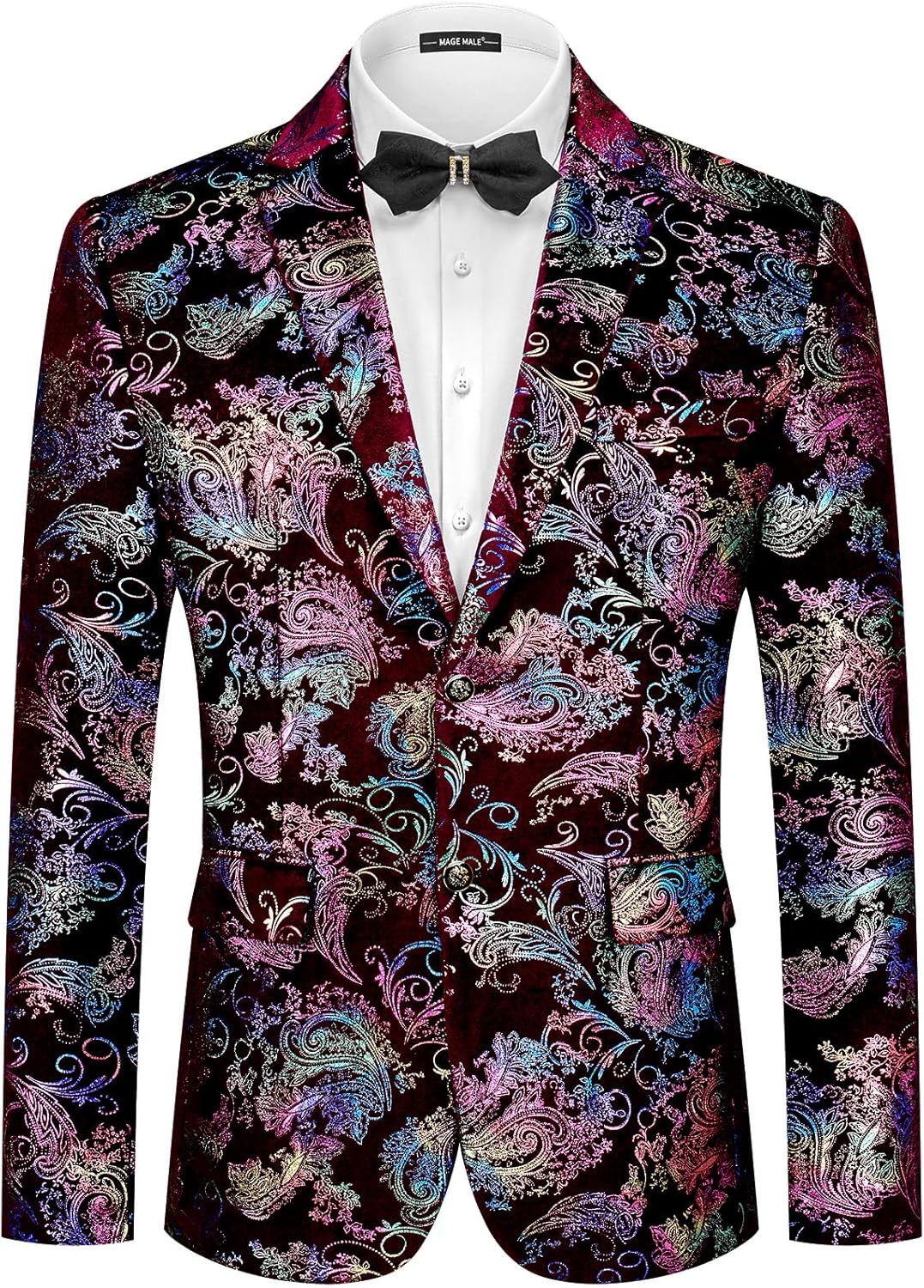 MAGE MALE Men's Floral Suit Jacket for Stylish Formal Wear