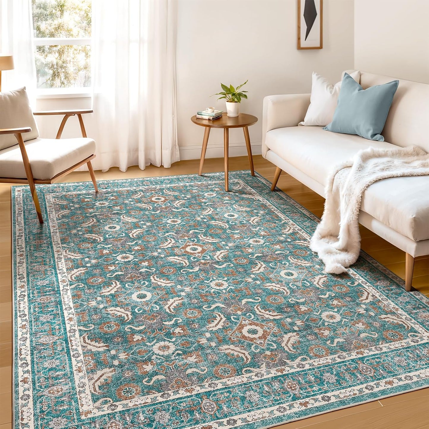 WITSHOCK Living Room Area Rugs 5x7: Vintage Soft Washable Carpet