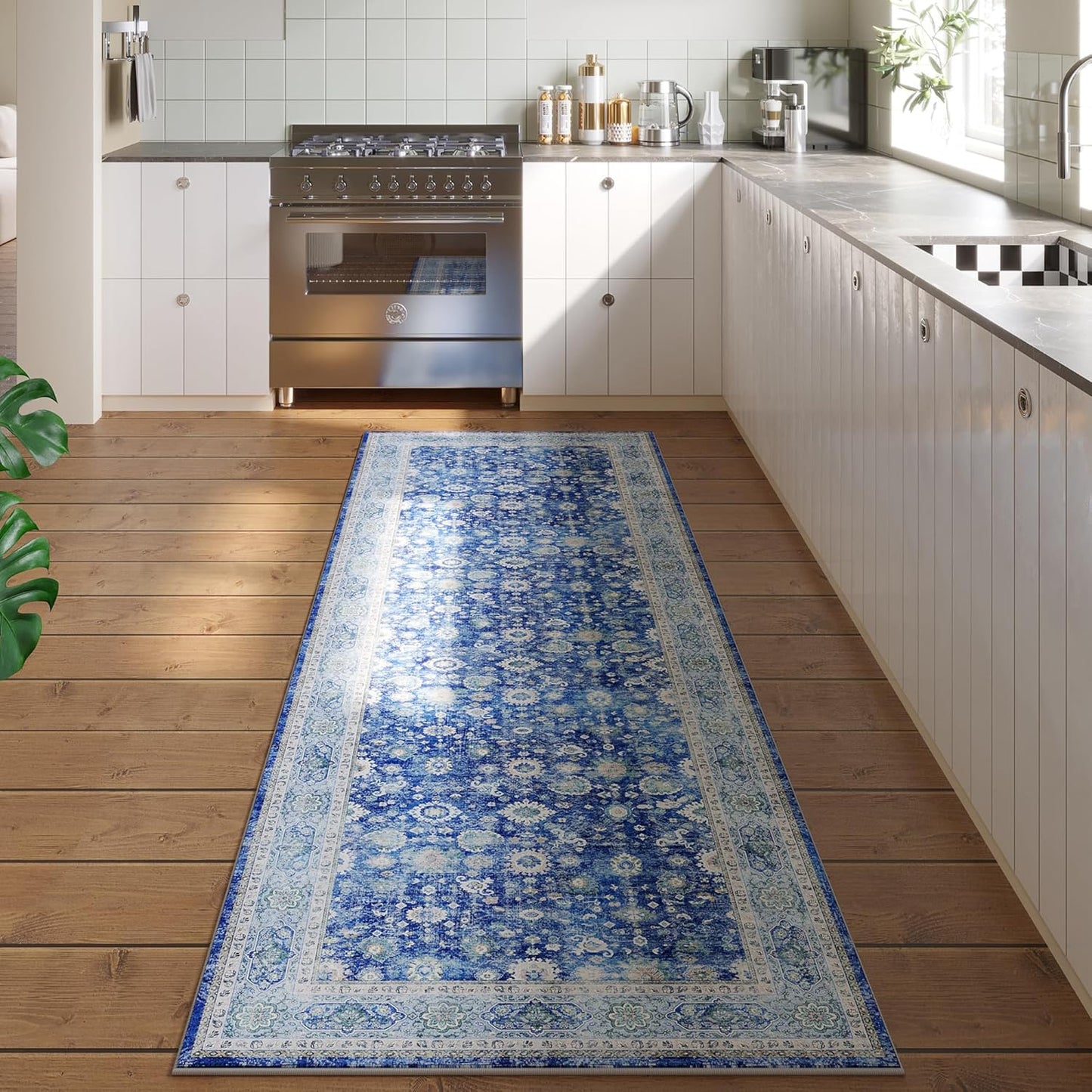 Rugcomf Runner Rug 2ft 6in'x8ft Washable Boho Soft Area Rug