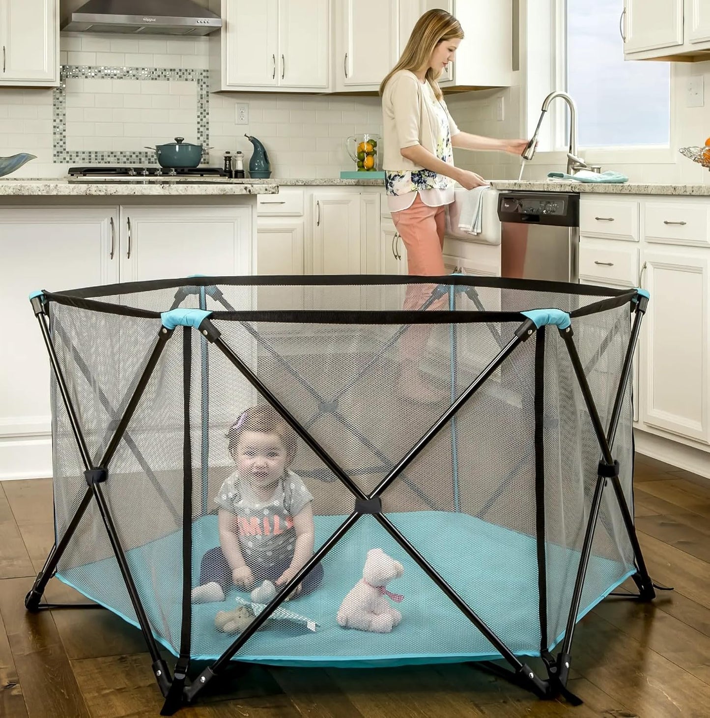 Regalo Aqua Washable Play Yard, Indoor/Outdoor Fun!