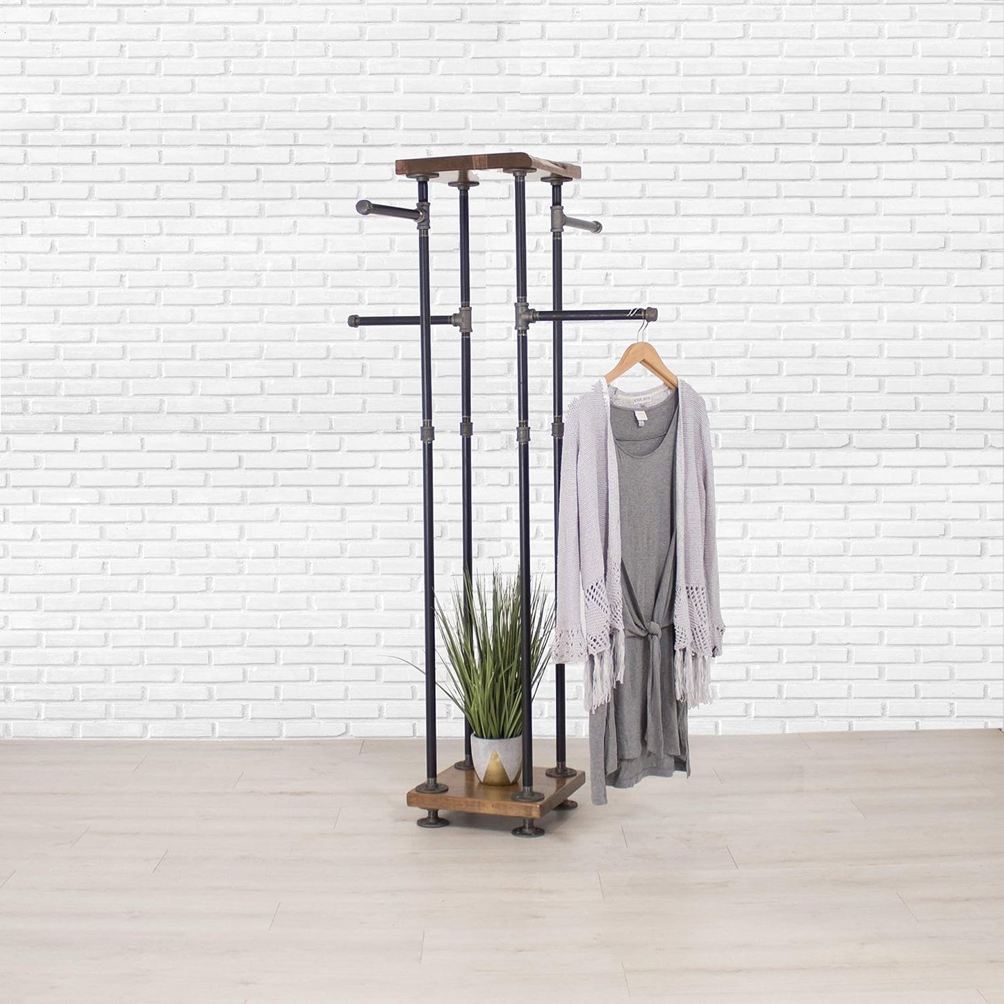 Vintage 4-Way Clothes Rack by William Roberts: Industrial Storage & Display