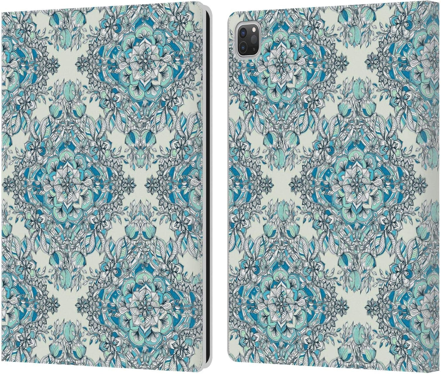 Micklyn Le Feuvre Floral Patterns Leather Wallet Case for iPad Pro