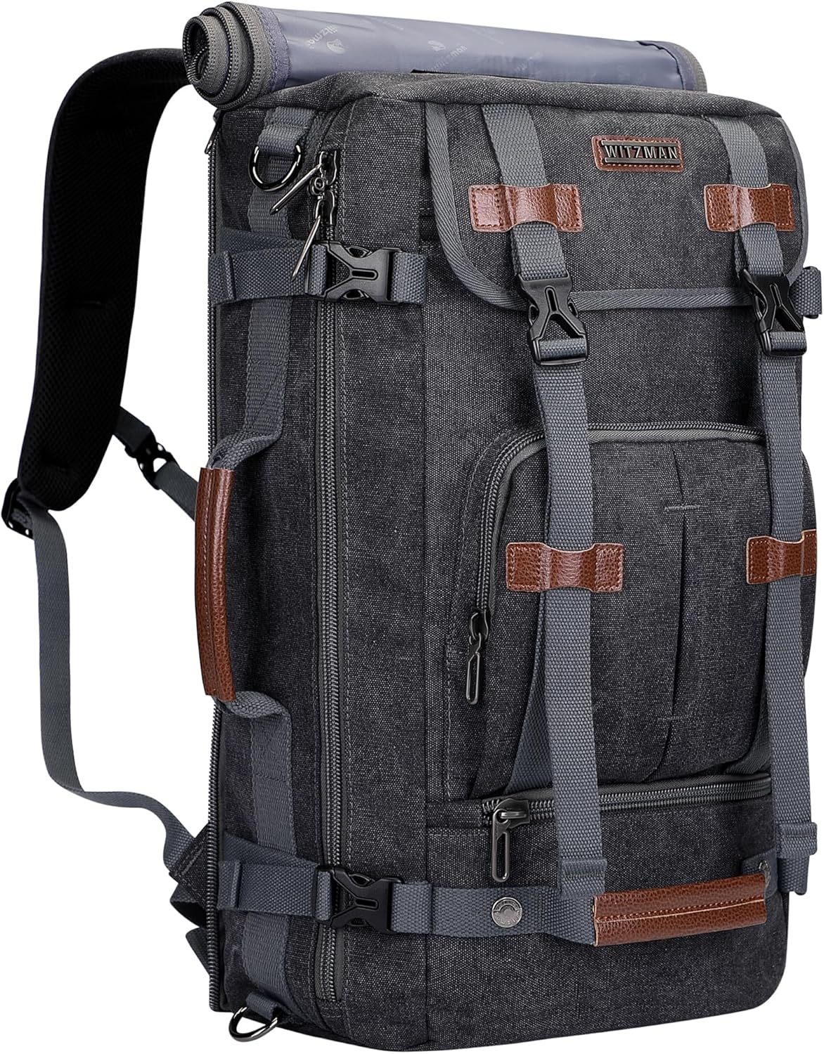 WITZMAN Canvas Backpack Vintage Travel Bag for Large Laptops