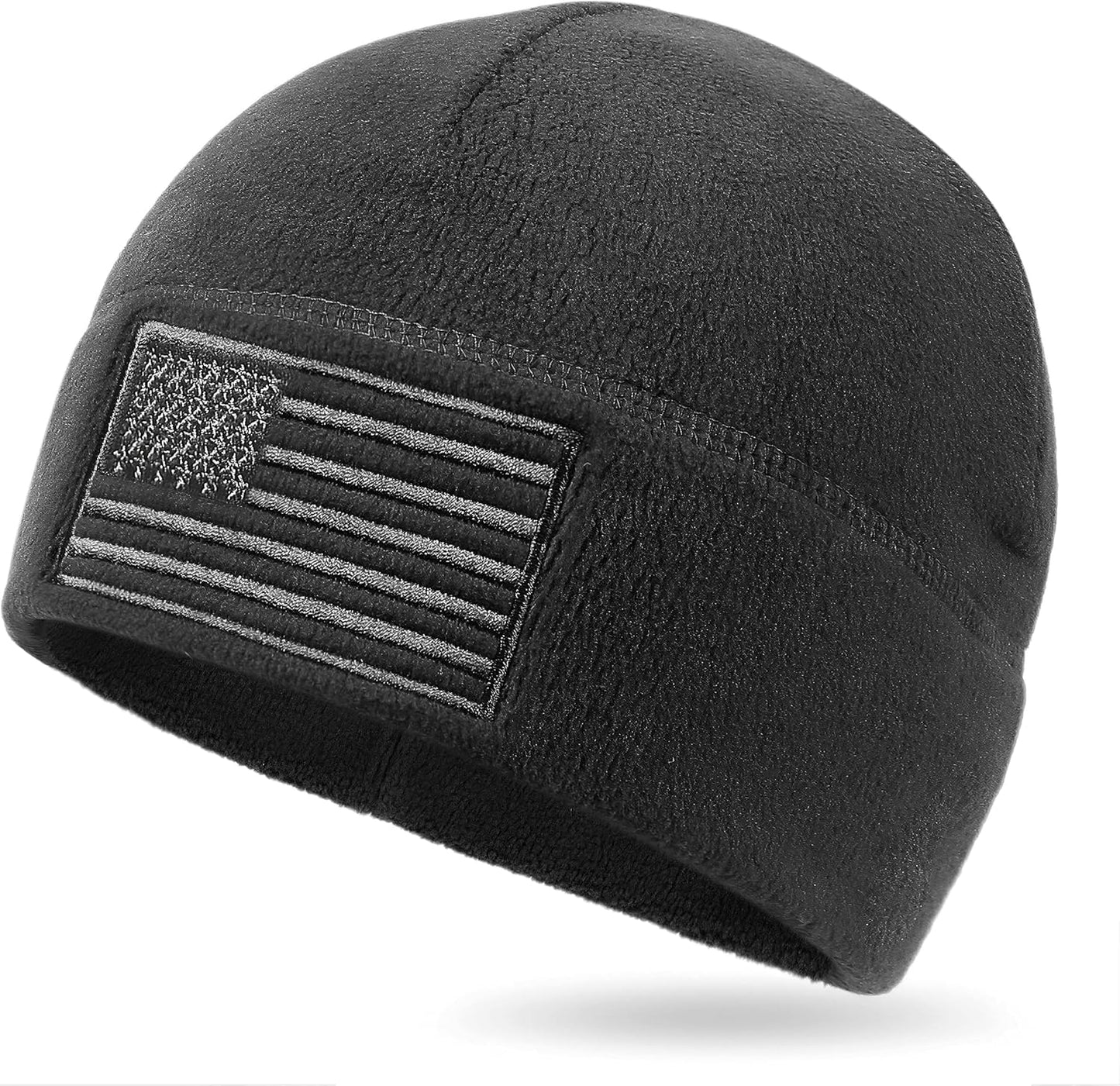 USA Flag Fleece Watch Cap - Winter Warmth!