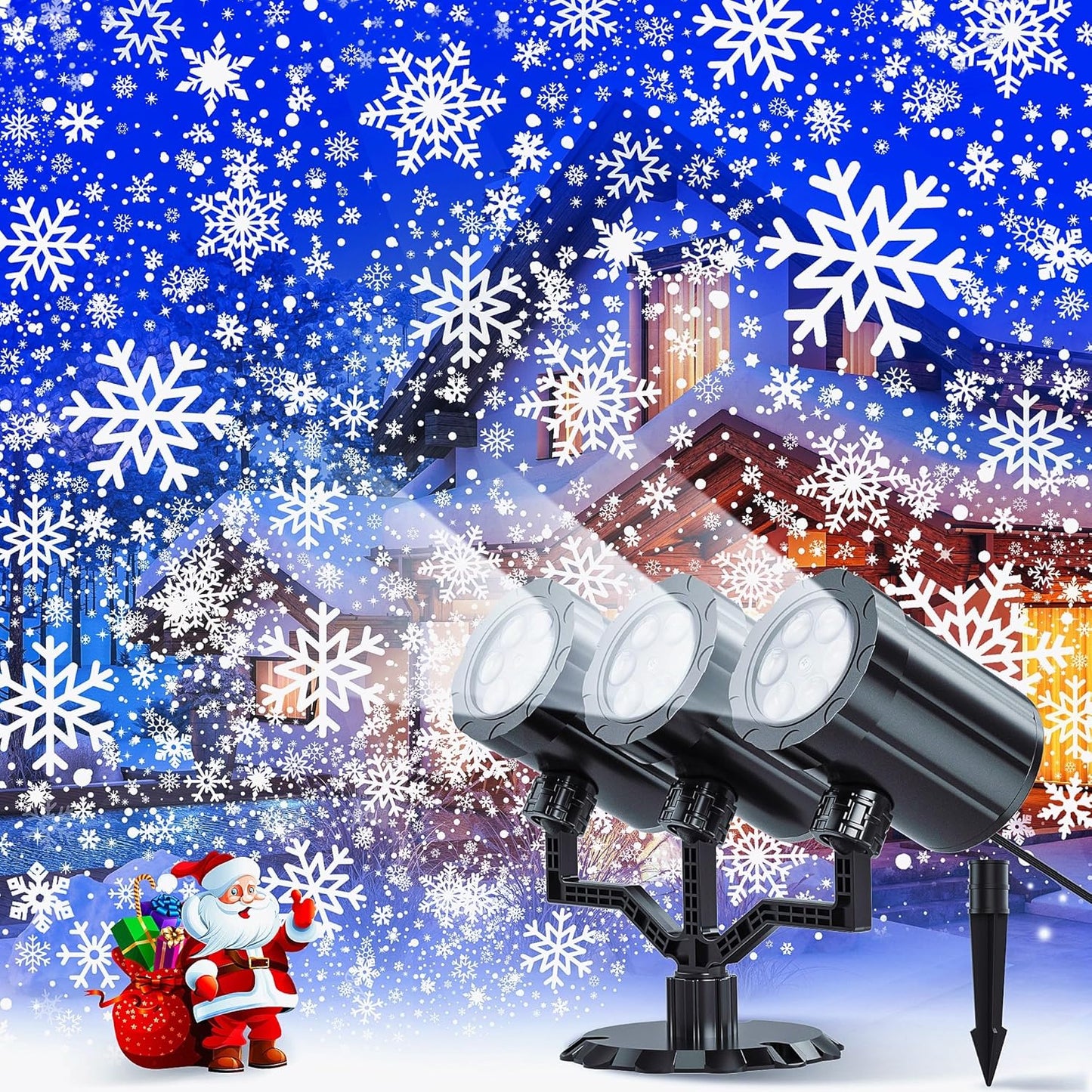 Upgraded LED Snowflake Projector - Outdoor Magic!