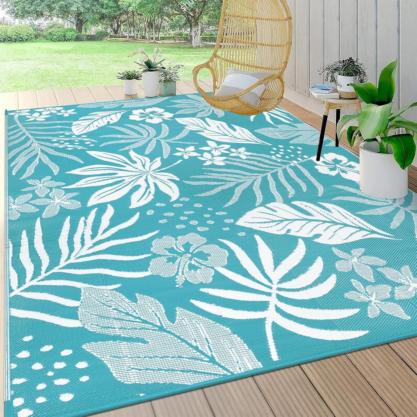 Pauwer Waterproof Outdoor Rug 9x12 for Patio and Camping