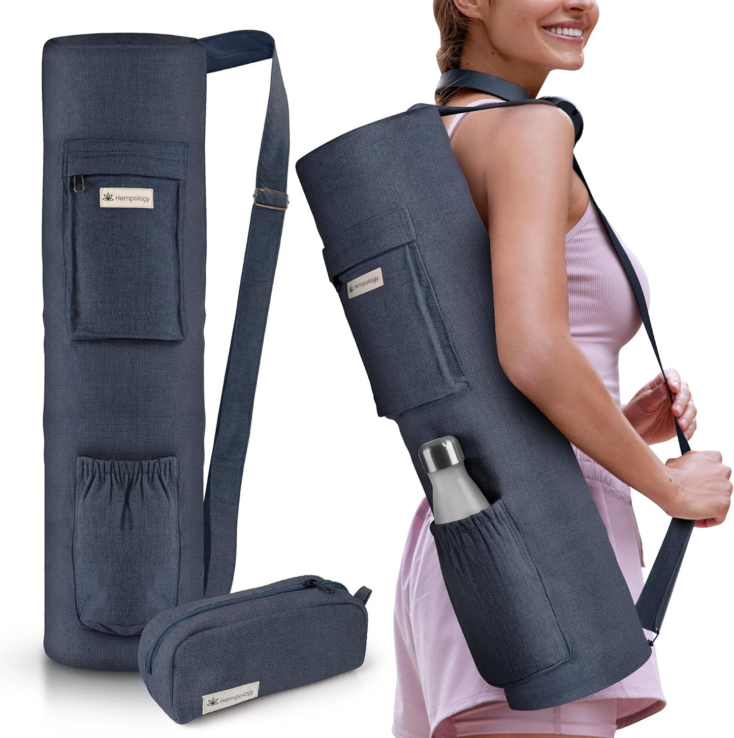 Adjustable Yoga Mat Carrier in Dark Blue