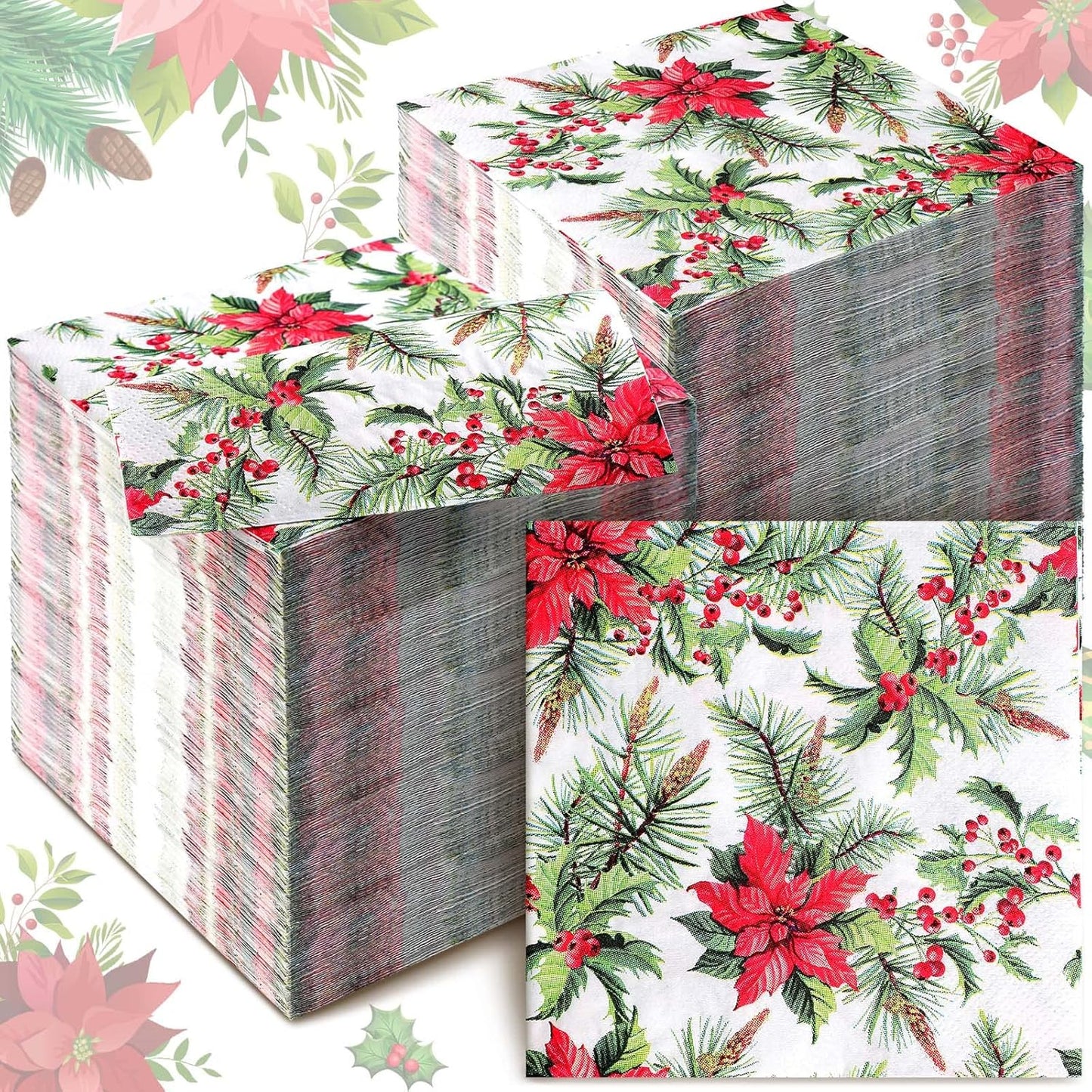 Christmas Cardinal Cocktail Napkins - 200 Pack