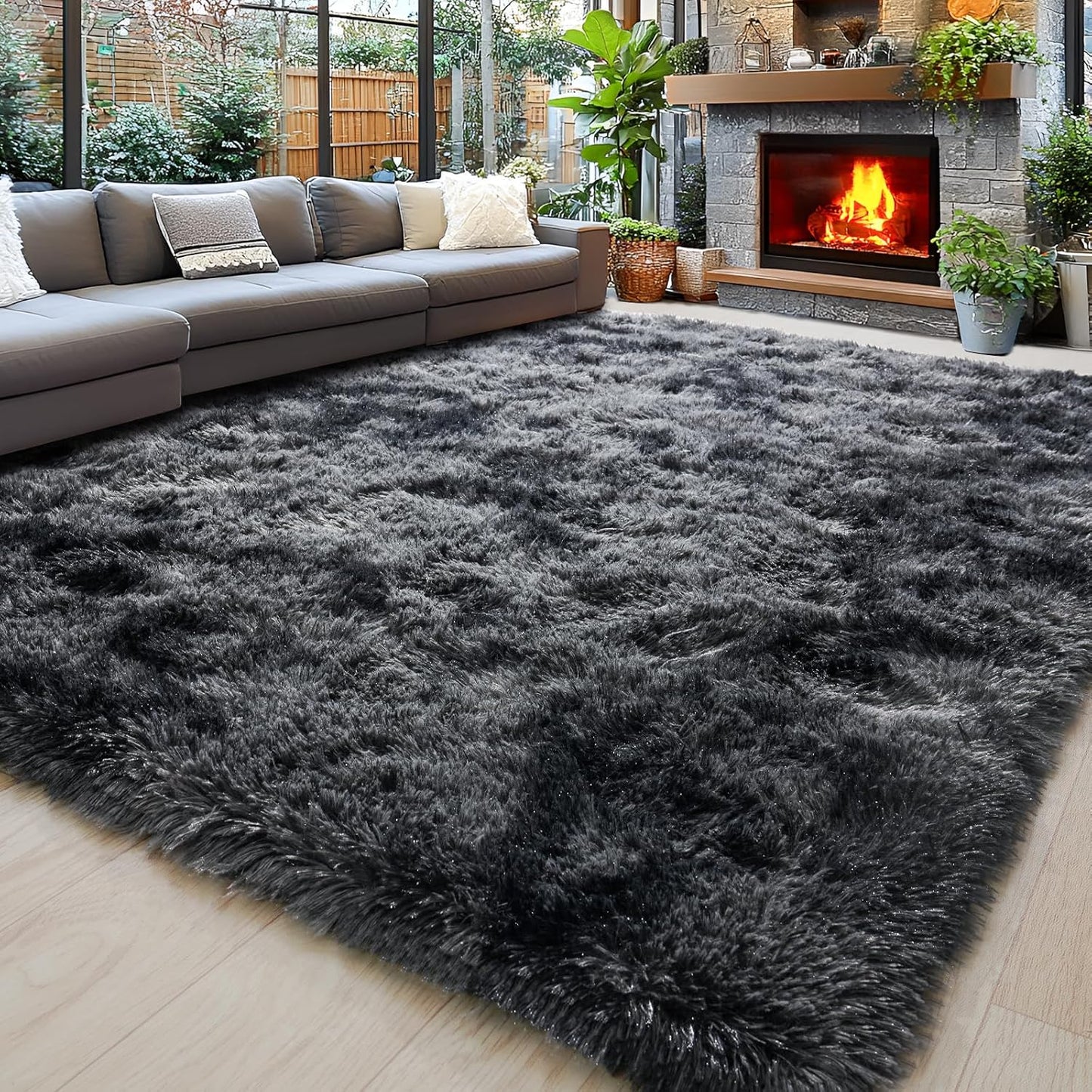 Ultra Soft Fluffy Area Rugs 9x12 for Living Room and Bedroom