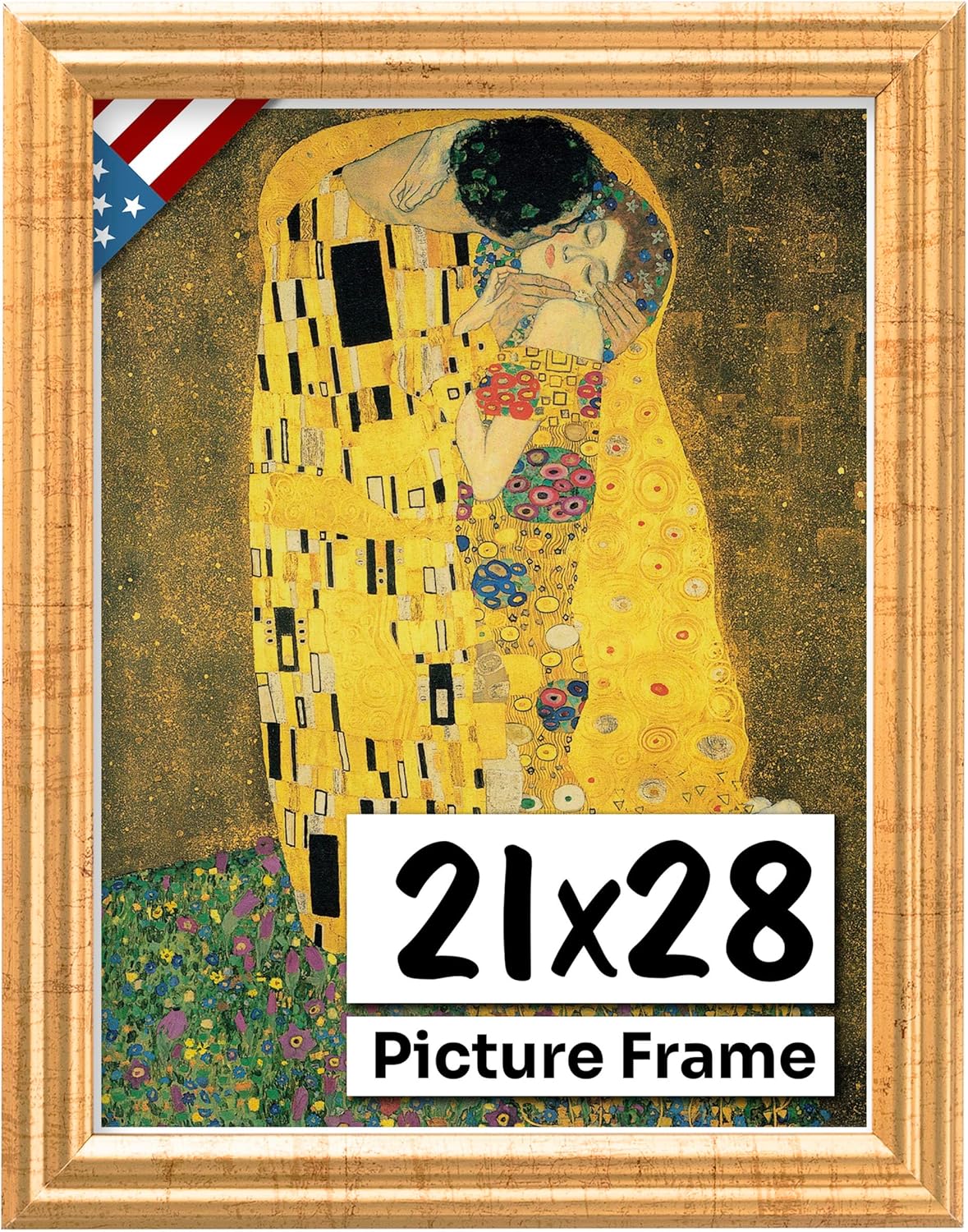 Antique Gold 21x28 Picture Frame - Handmade Solid Wood Decor