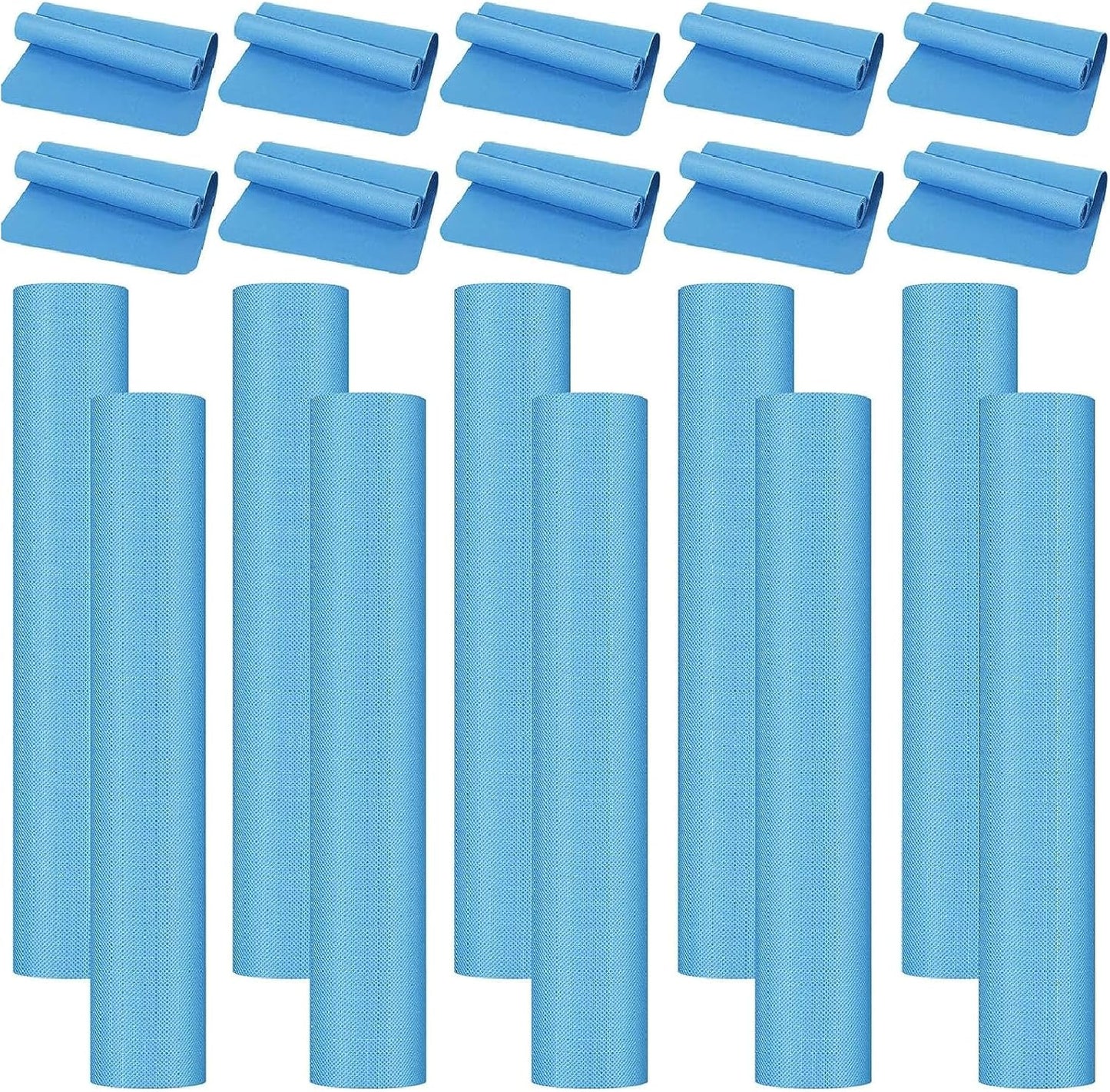 10 Pack Non-Slip Yoga Mats Bundle - Latex Free, 4mm Thick - LEIFIDE