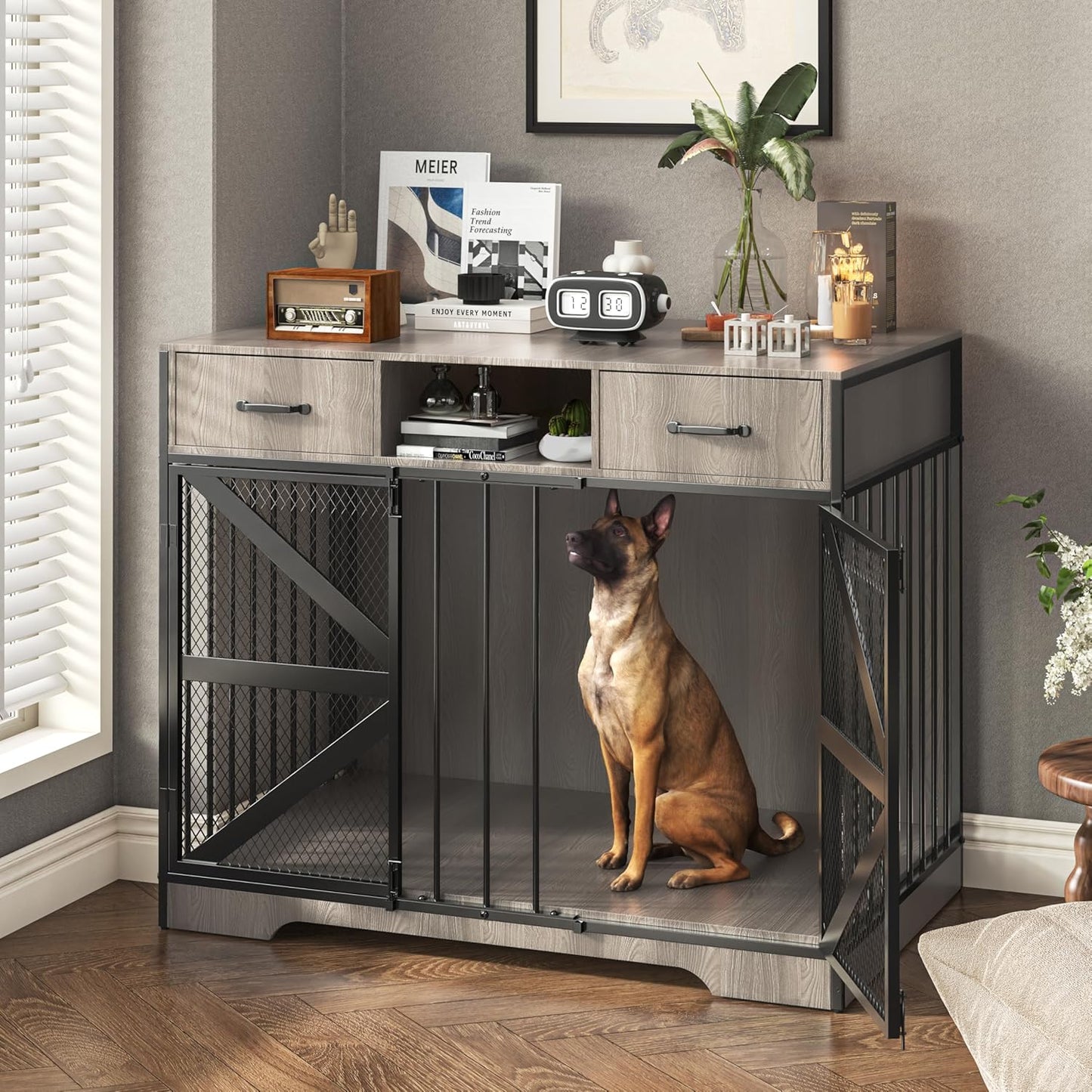 44in Large Dog Crate Furniture for Stylish Indoor Living