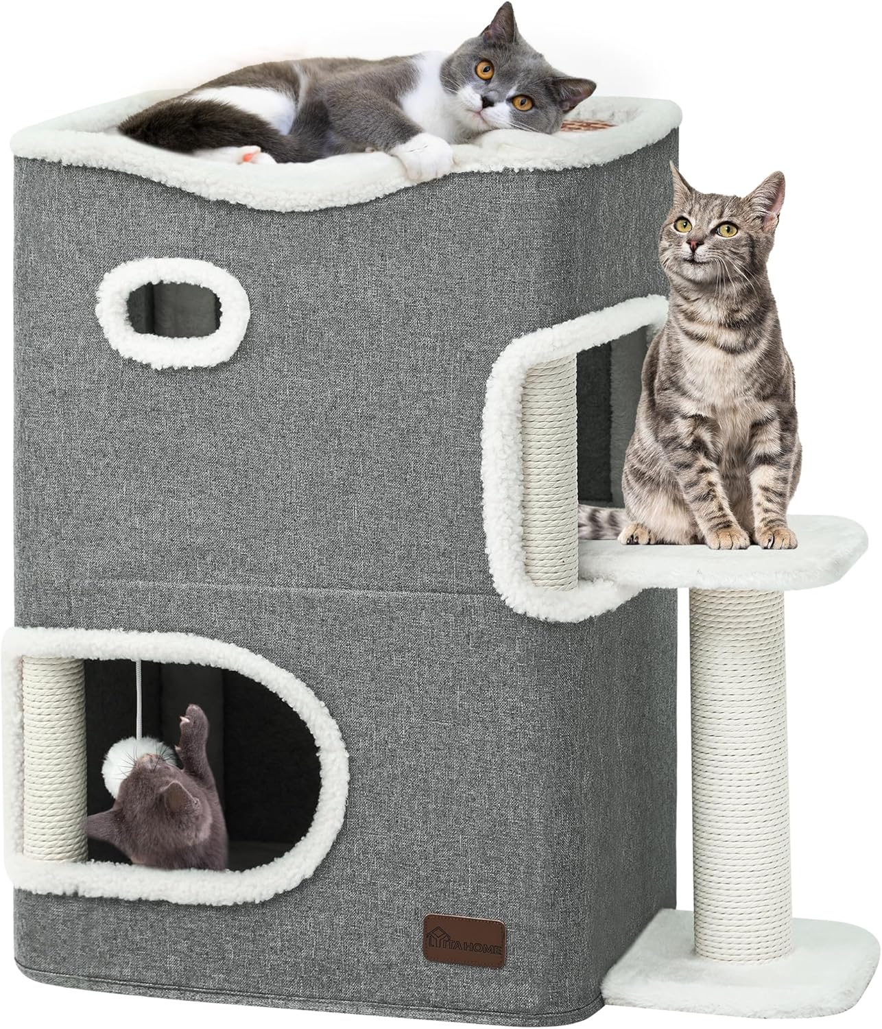YITAHOME 2-Tier Cat House for Multi-Cat Families and Fun
