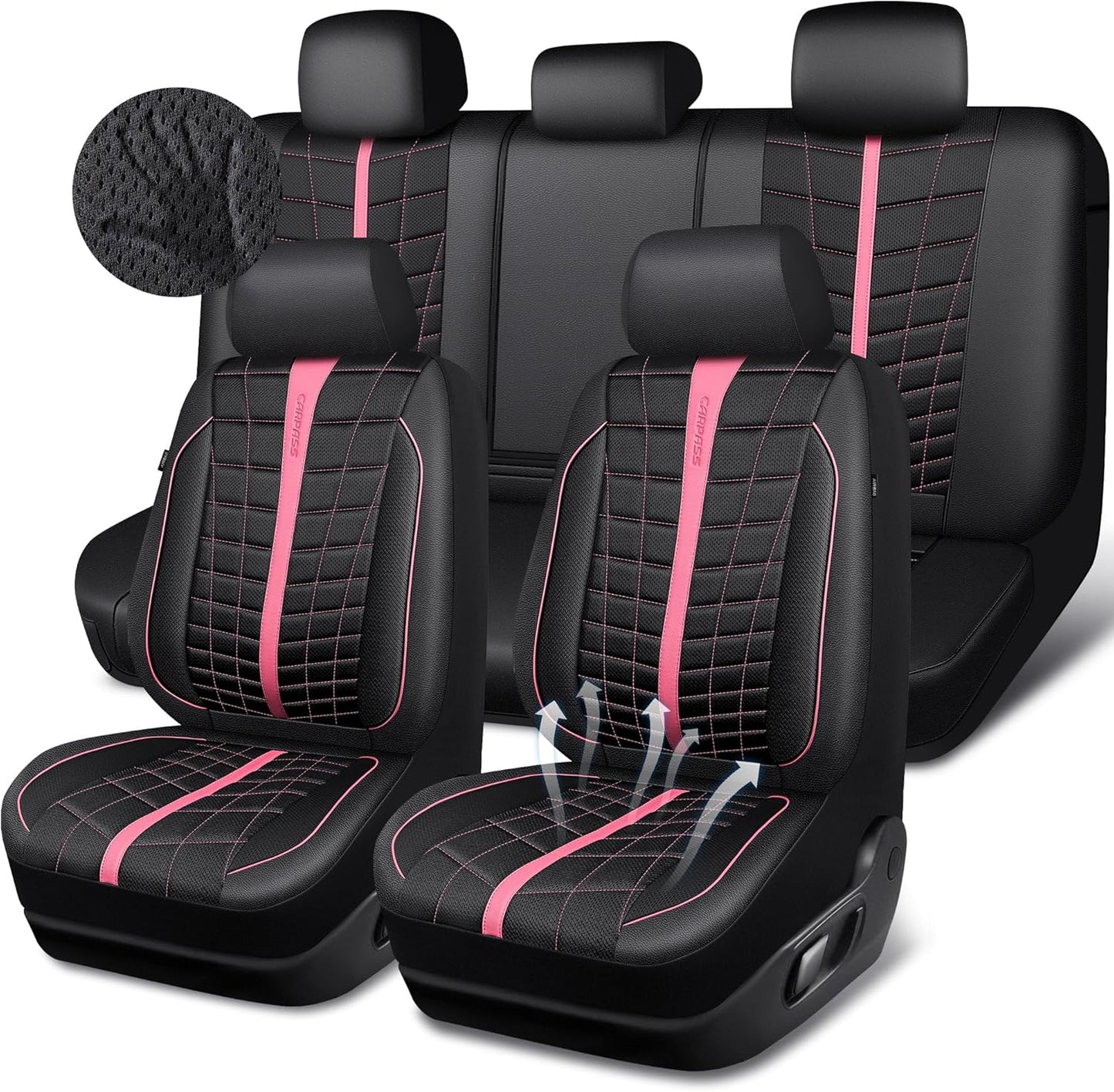 CAR PASS 3D Foam Mesh Leather Car Seat Covers Full Set Review