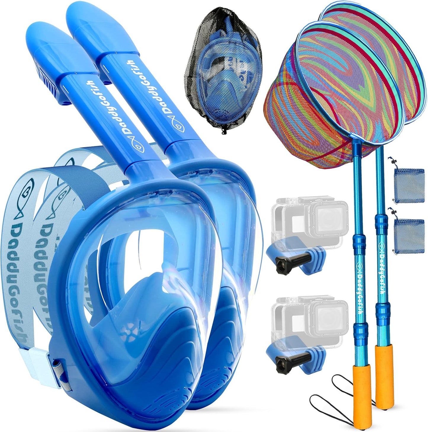 Kids Snorkel Set | Anti-Fog Mask & Landing Net Combo