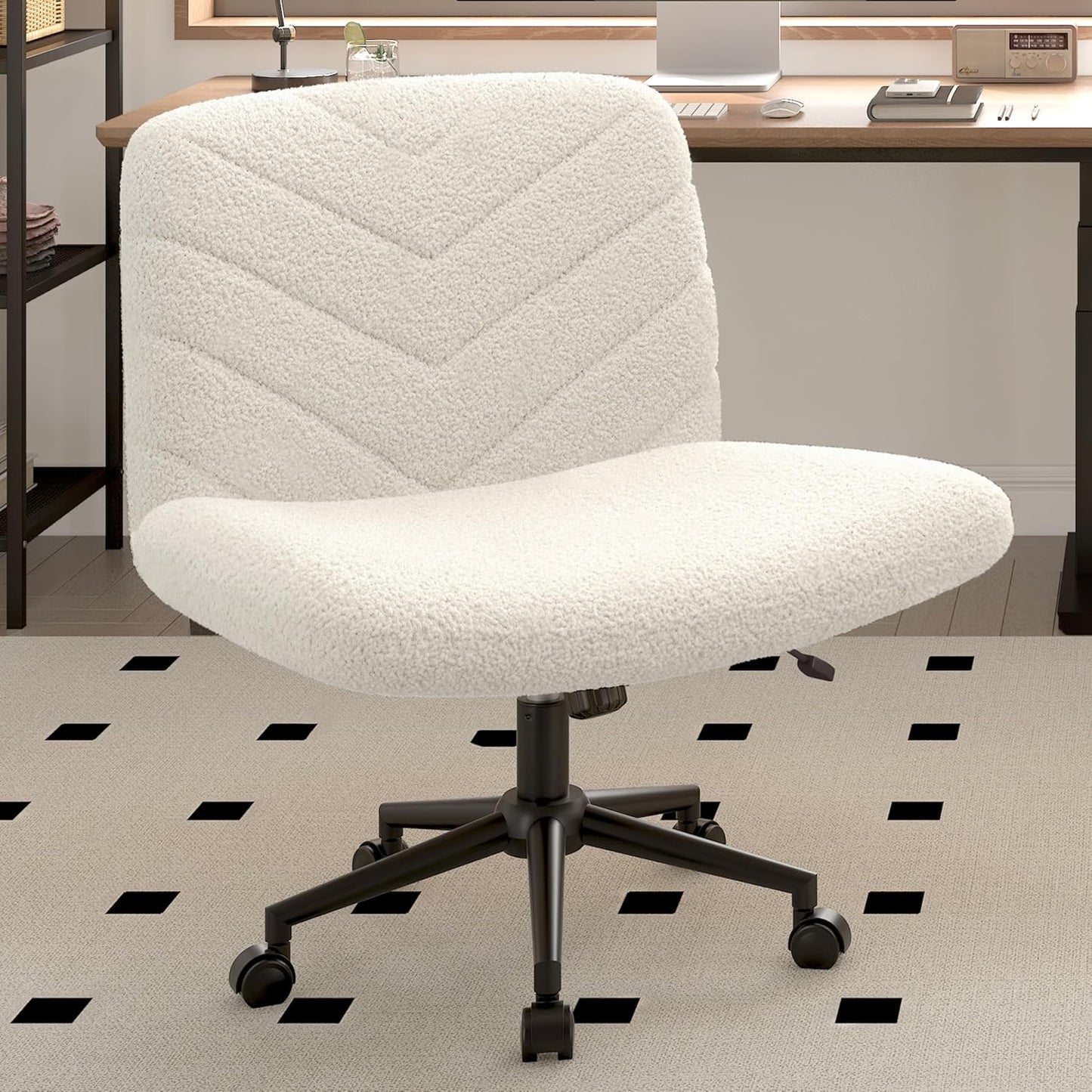 Yaheetech Ivory Swivel Office Chair