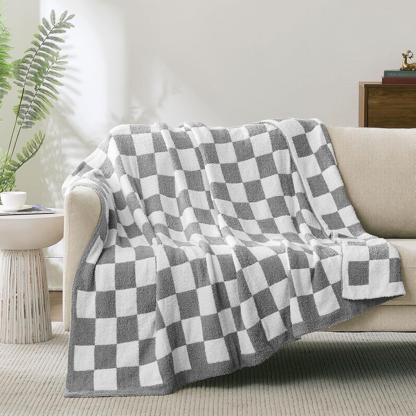 Checkered Throw Blanket for Couch, Bed, and Travel Comfort