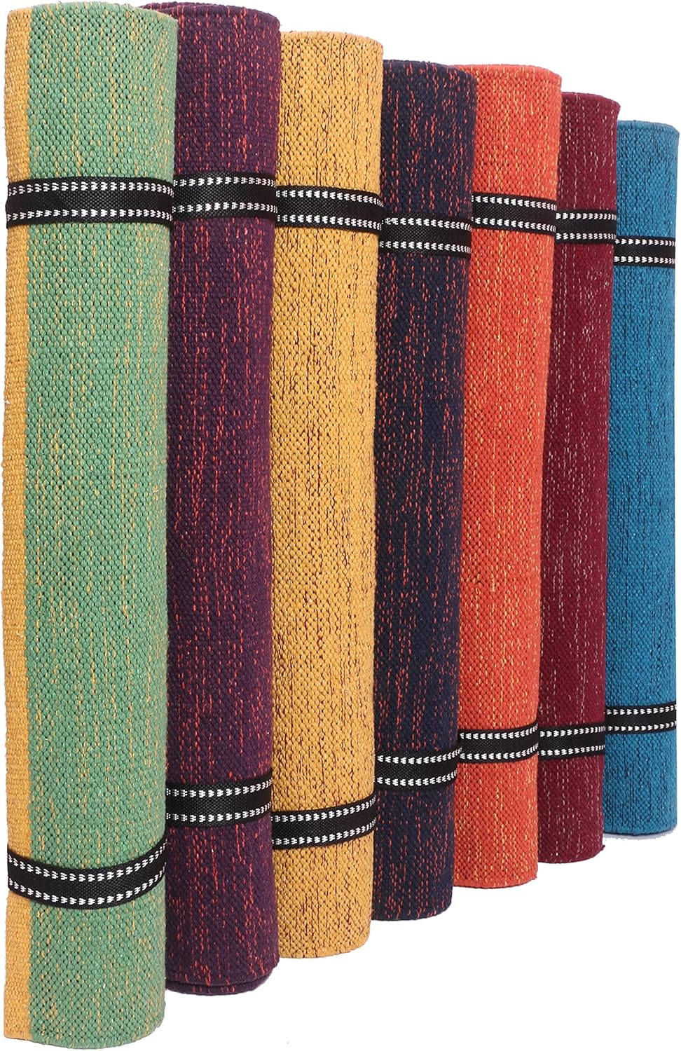 KD Yoga Cotton Rug: Eco-Friendly Gym Mat w/ Alignment Marks - 10+ Yrs Lasting