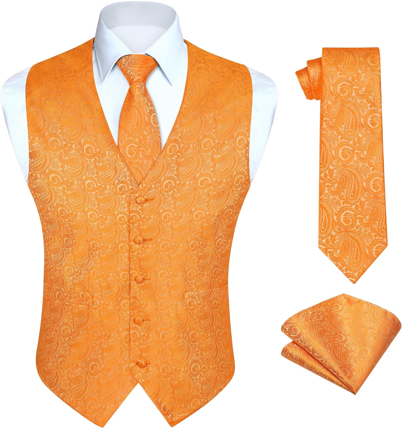 HISDERN V3-01 Men's 3PCS Formal Vest Set for Weddings and Parties