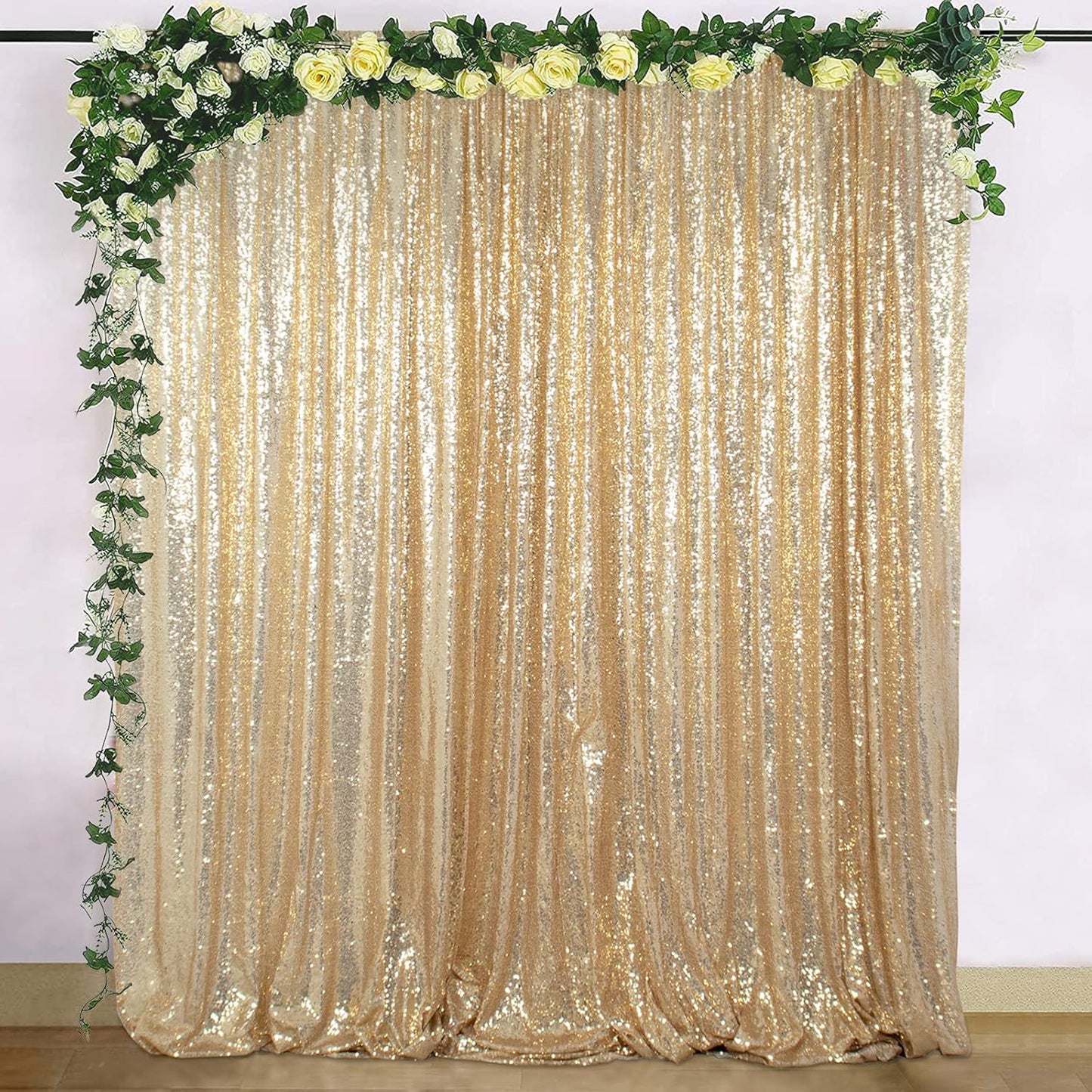ShiDianYi 8x10 Gold Sequin Backdrop - Stunning Party & Wedding Decor