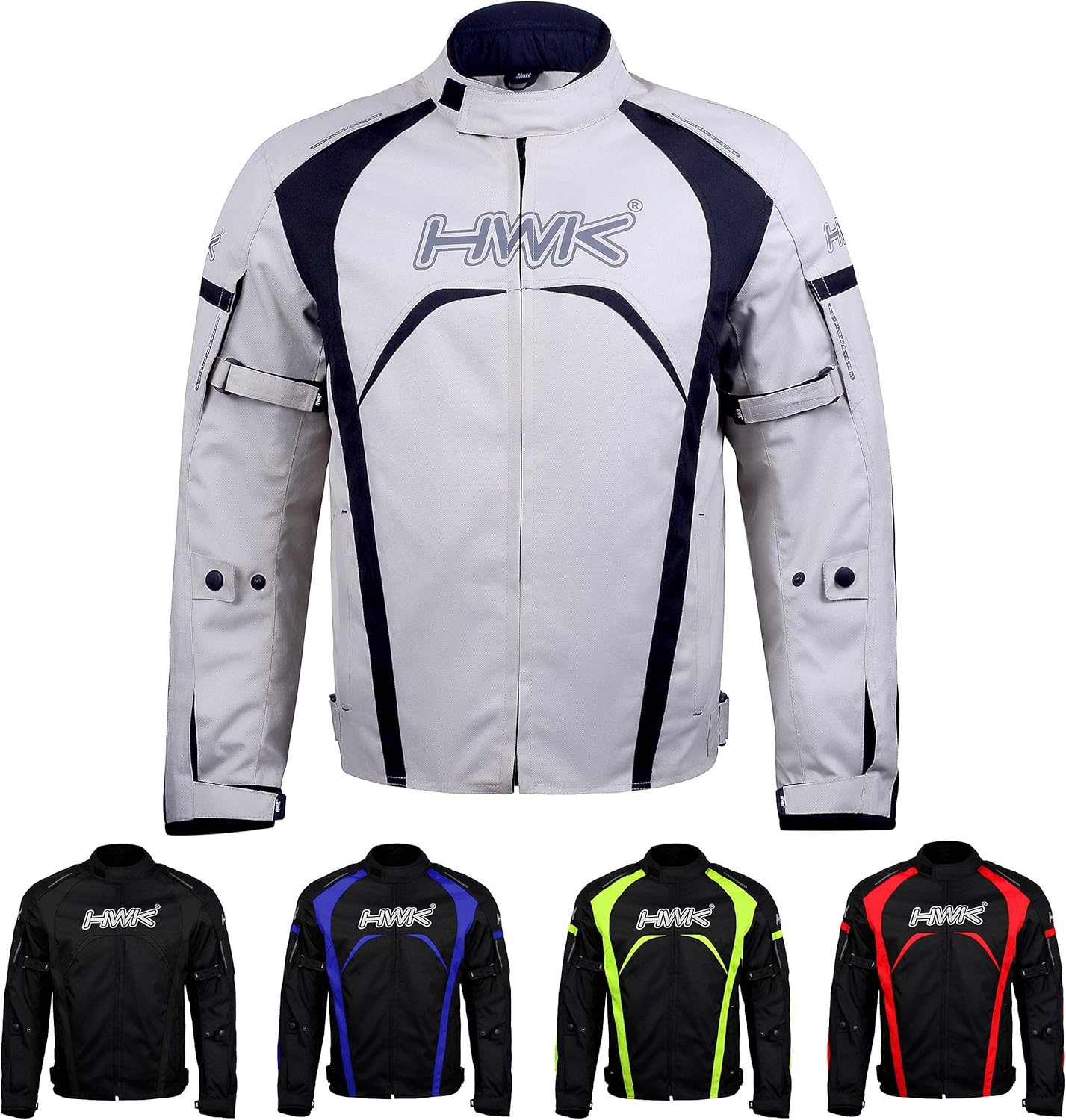 HWK Motorcycle Jacket for Men - Hi-Vis Armored Riding Gear