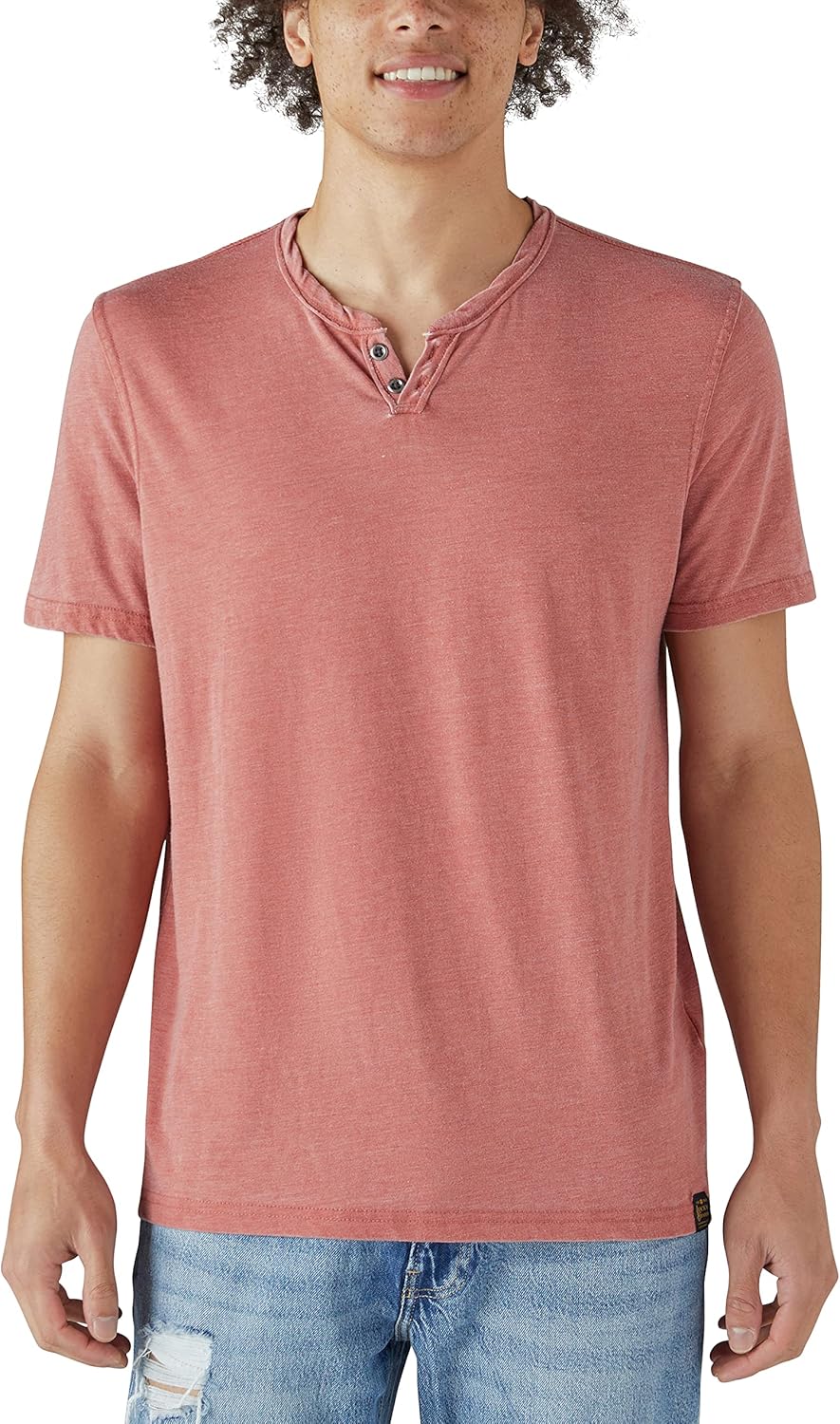 Lucky Brand Mens Venice Burnout Notch Neck Tee Shirt Review