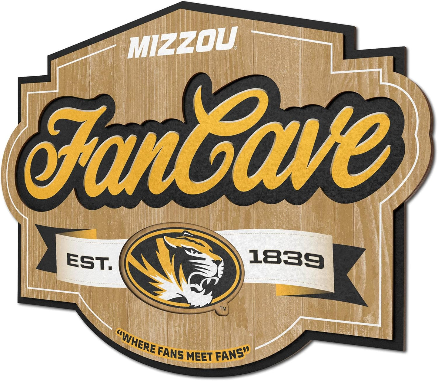 YouTheFan NCAA Fan Cave Sign - Perfect for Sports Enthusiasts