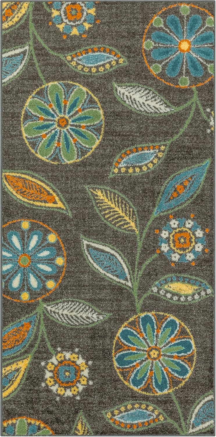 Maples Rugs Reggie Floral Runner Rug - Stylish Non Slip Design