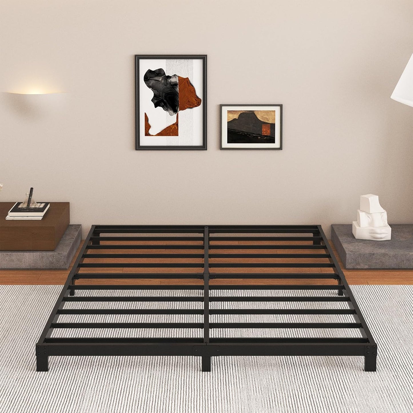 5 Inch Low Queen Bed Frame for Easy Assembly and Stability