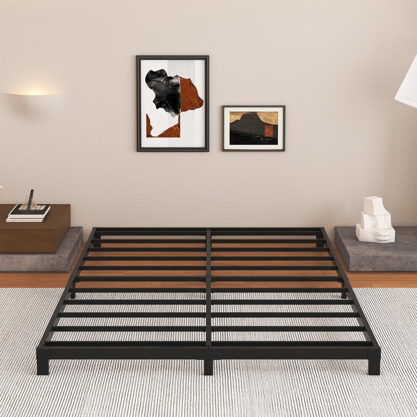 5 Inch Low King Size Bed Frame for Heavy Duty Support and Comfort