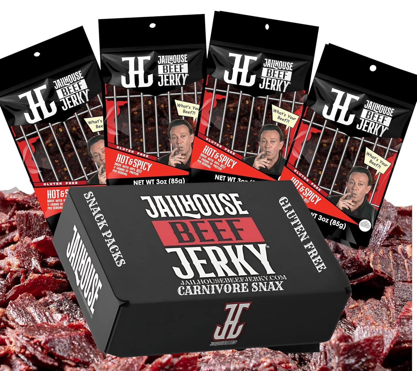 JailHouse Beef Jerky Hot & Spicy - High-Protein Snack Fuel