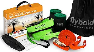 Flybold Slackline Kit - 57 ft Balance Rope for Kids & Adults
