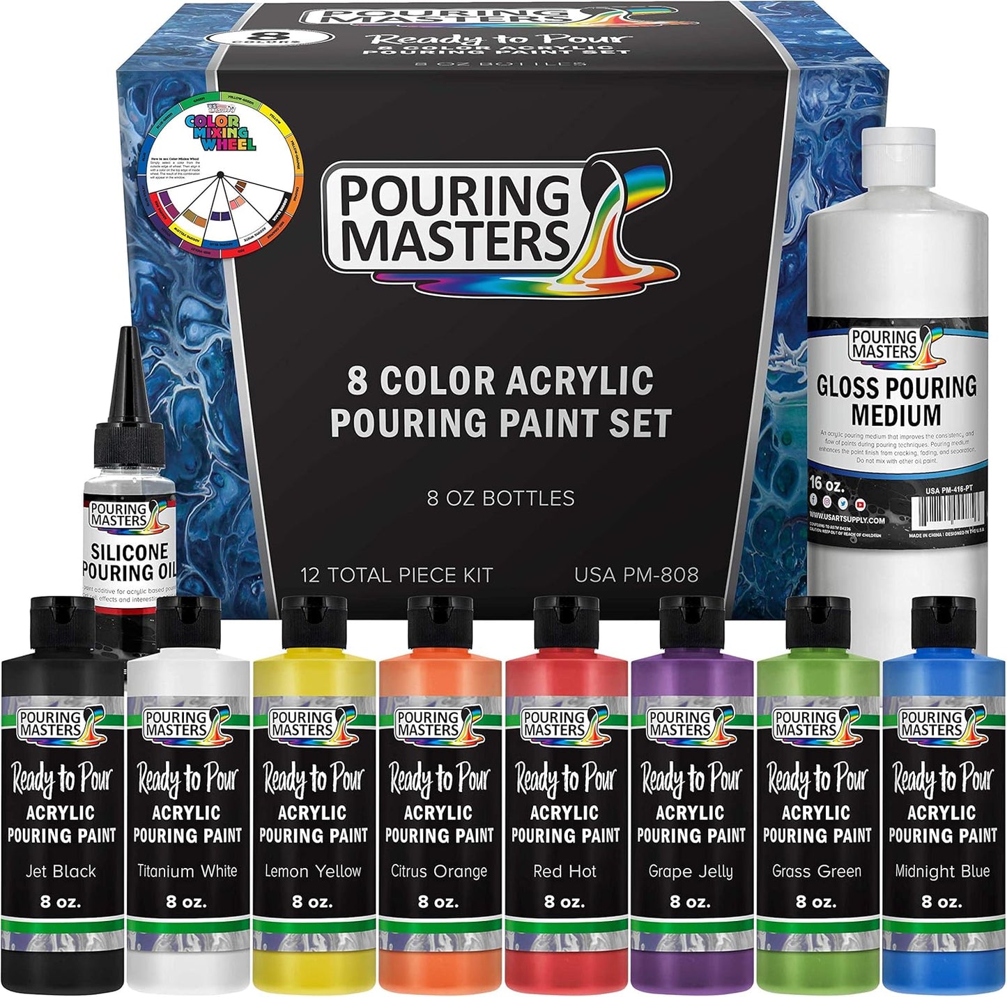 Pouring Masters 8 Color Ready-to-Pour Acrylic Paint Set Review