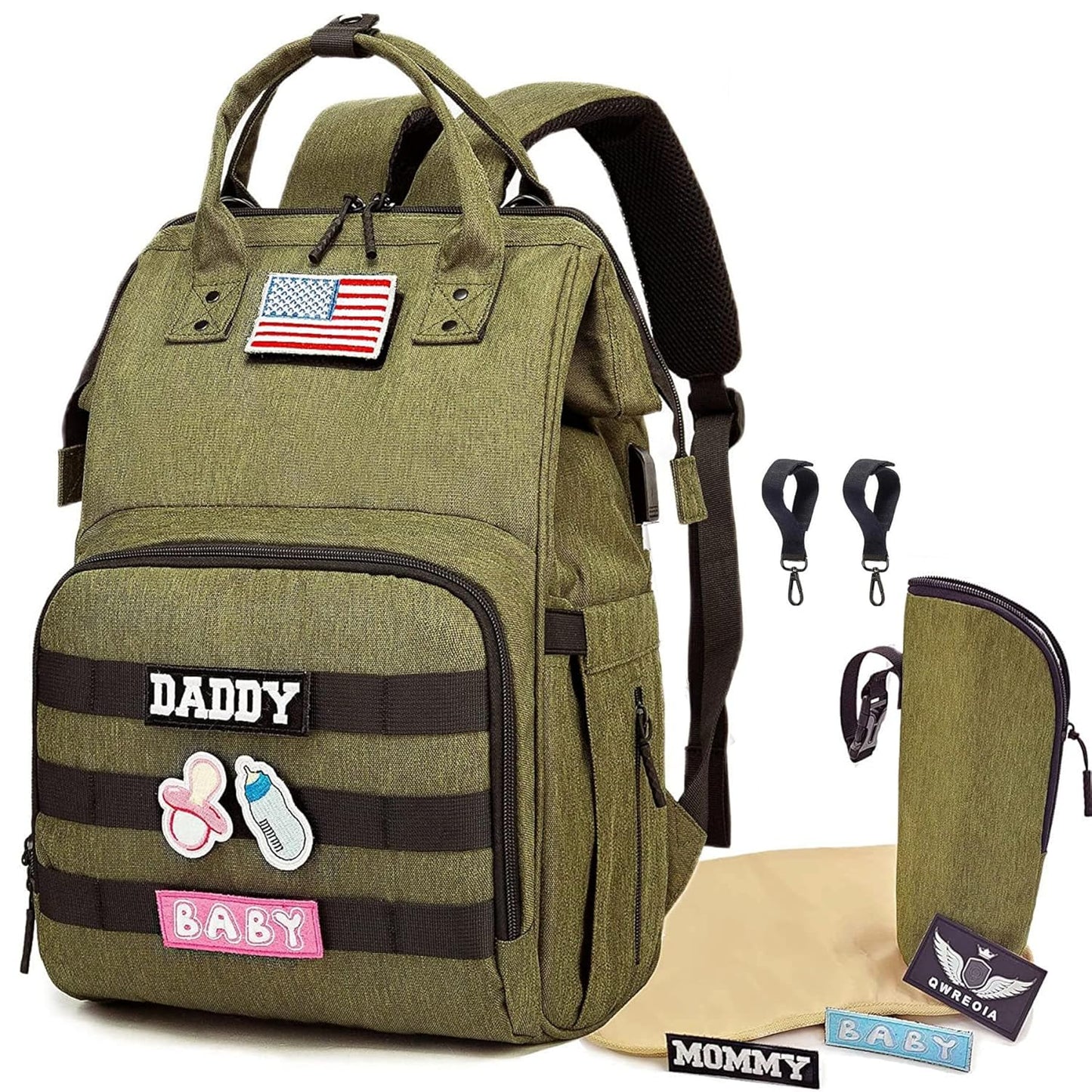 Diaper Bag Backpack for Dad and Mom with USB Charging Port