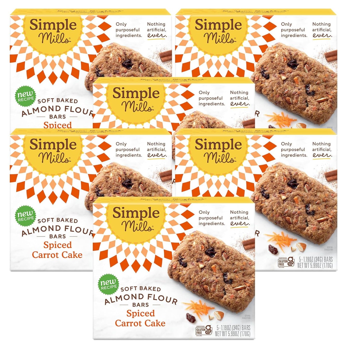 Simple Mills Almond Flour Snack Bars - Spiced Carrot Cake Treats