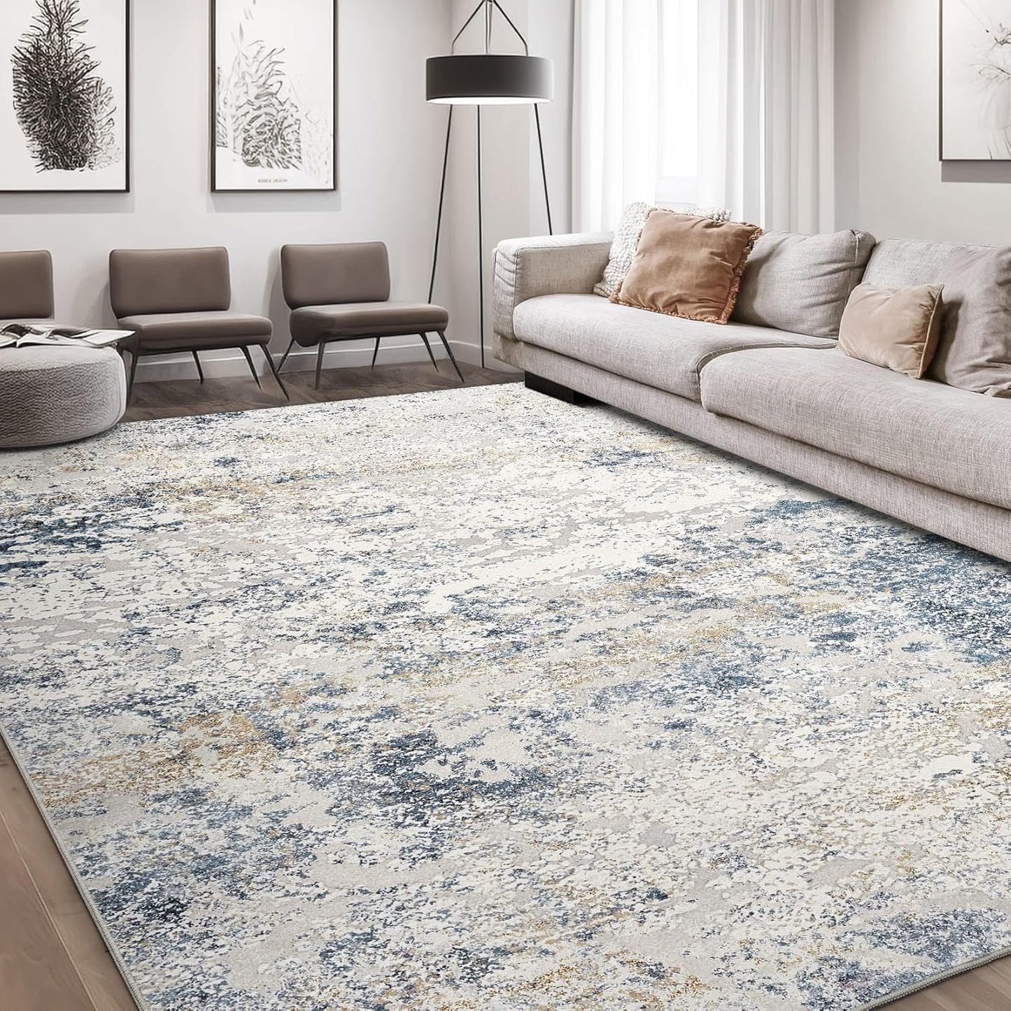 Area Rug Living Room Rugs - Soft Washable Carpet for Home