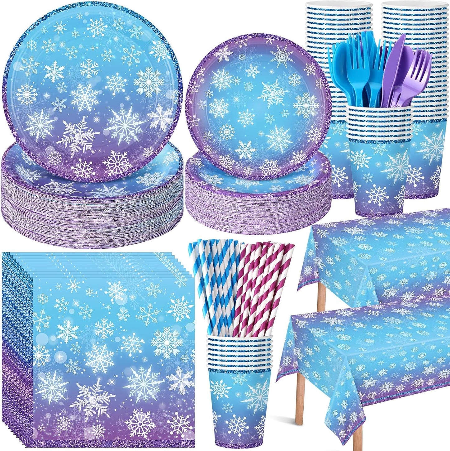 452 Pcs Snowflake Party Decorations for Winter Wonderland Events