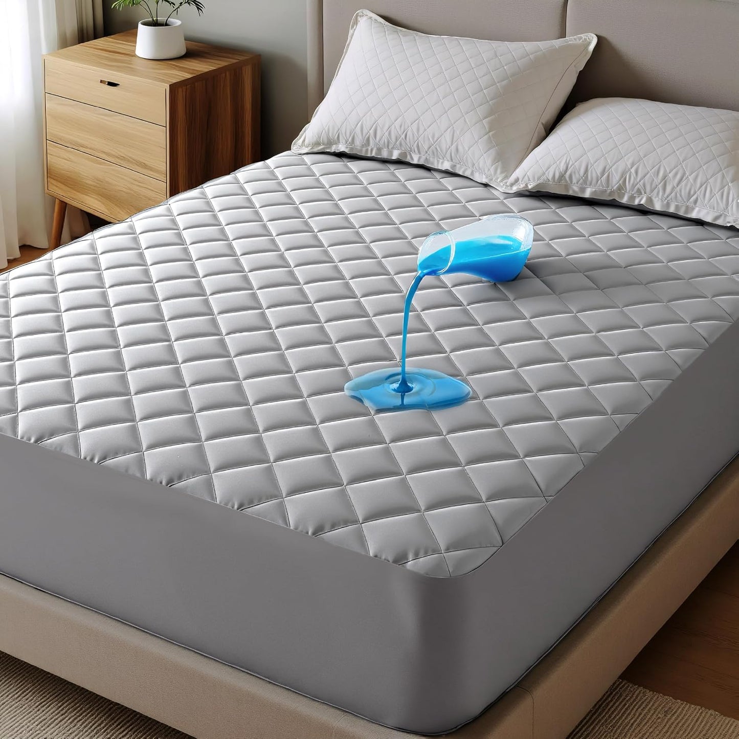 Bedsure Queen Mattress Pad - Waterproof Protector with Deep Pocket