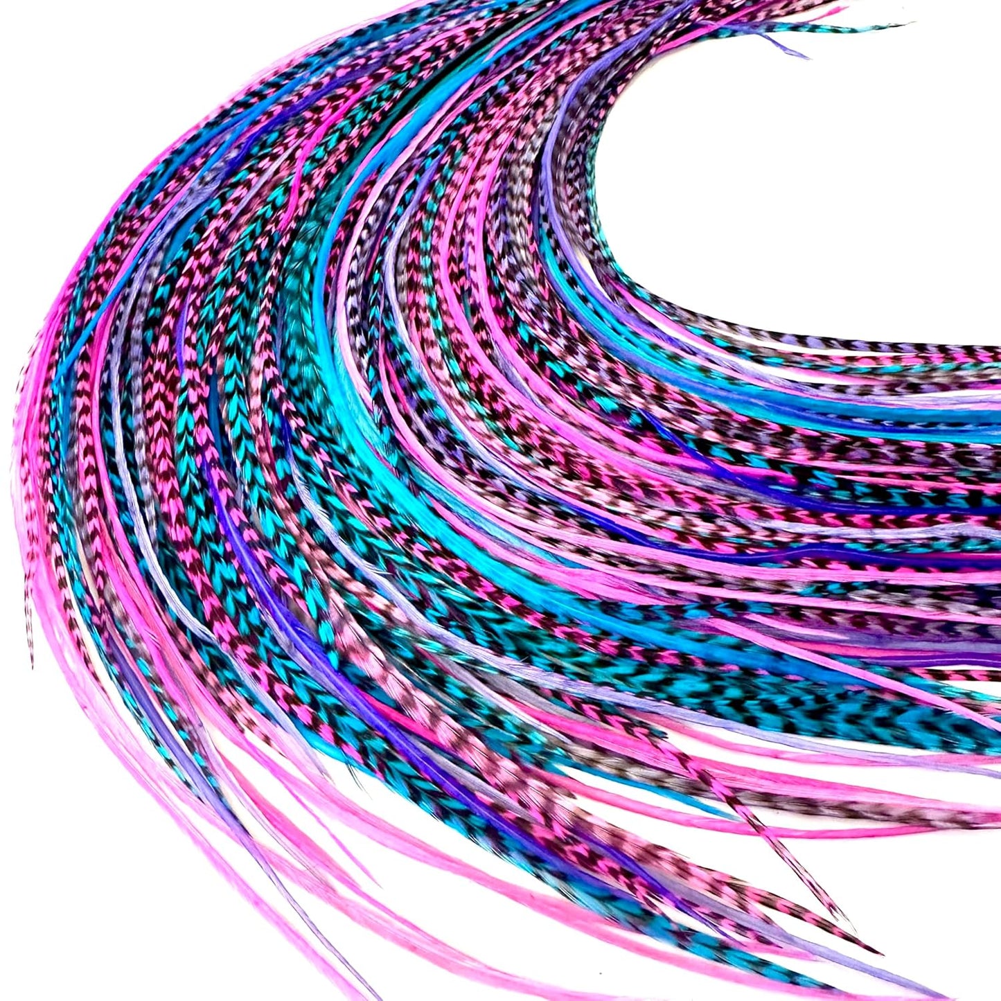 21 Purple Pink & Turquoise Color Hair Extensions for Boho Style