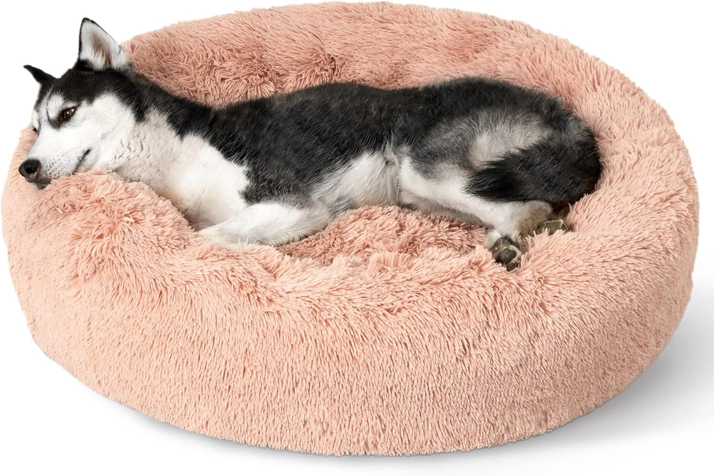 Calming Dog Bed for Large Dogs - Cozy Donut Design for Pets