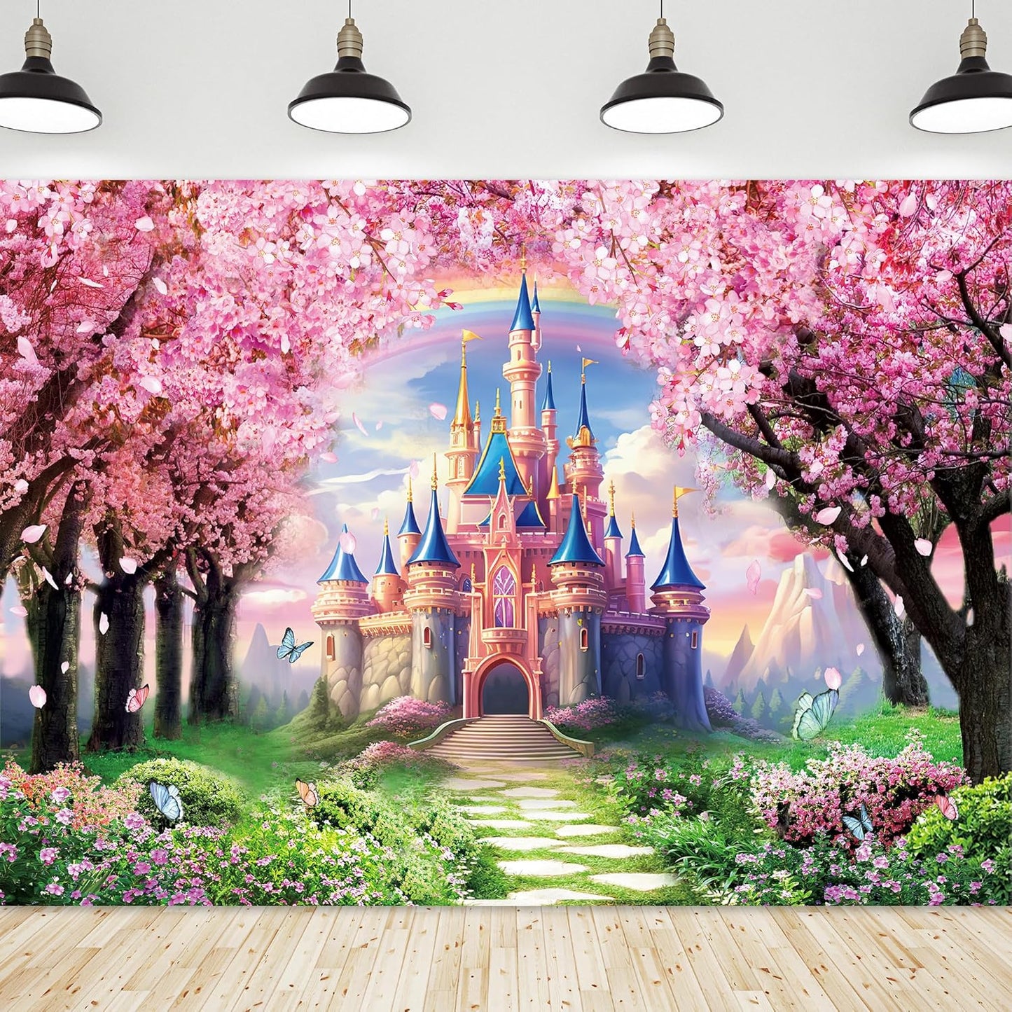 Riyidecor Princess Castle Backdrop for Fairy Tale Photography