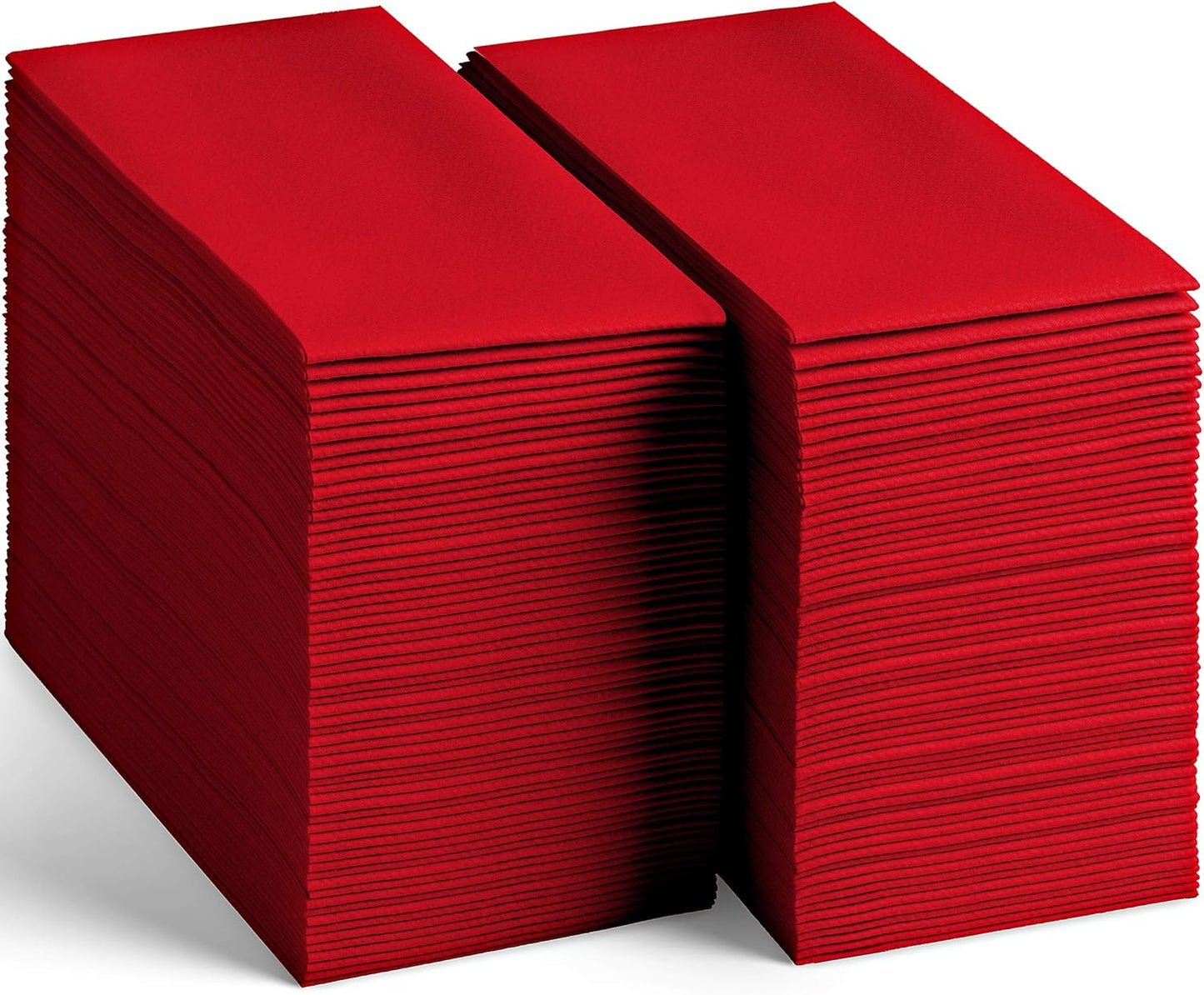 200-Pack Disposable Linen-Feel Red Napkins for Events and Parties