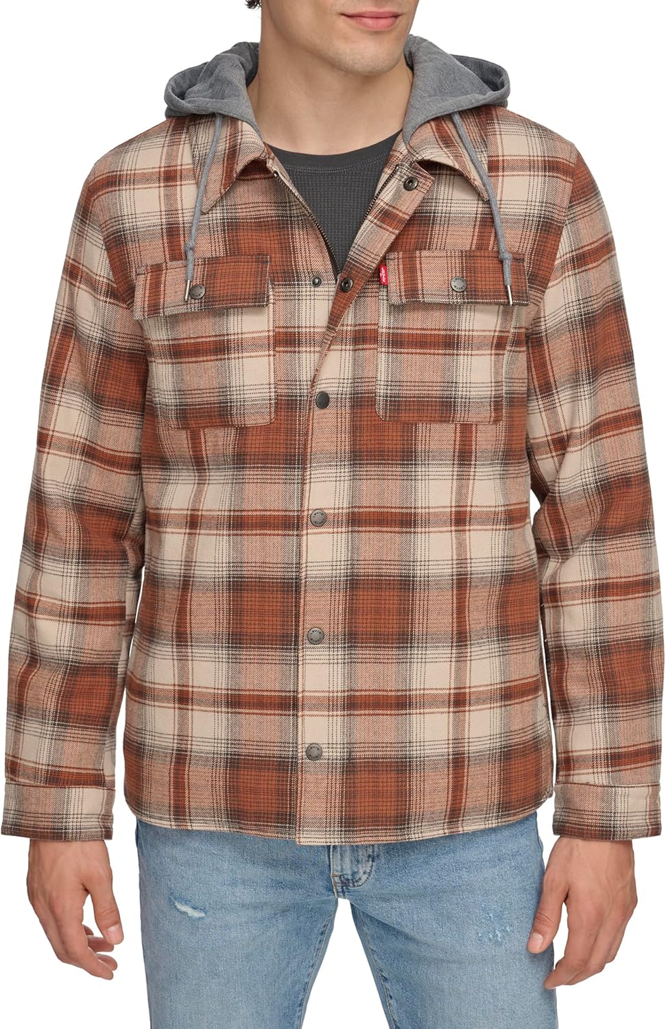 Levi's Plaid Sherpa Lined Hooded Shirt Jacket for All Sizes